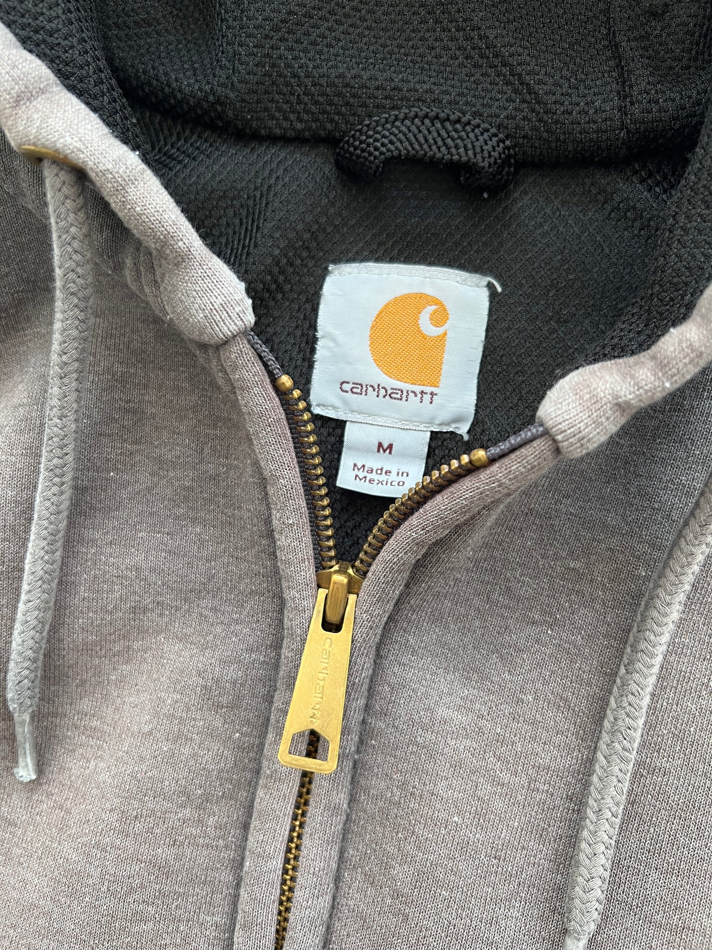 FADED MOCHA CARHARTT ZIP UP HOODIE - 1990S - L/XL