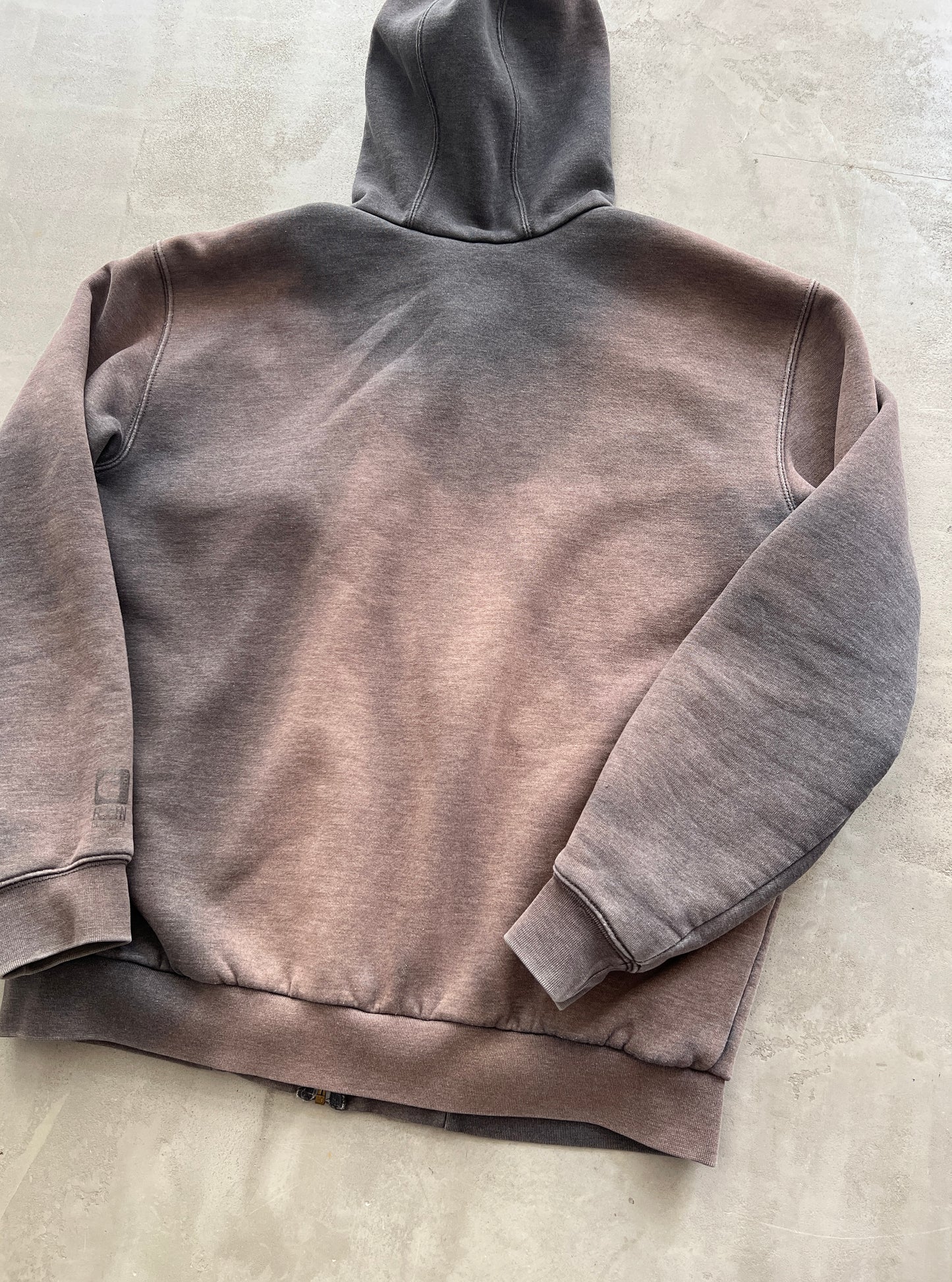 FADED MOCHA CARHARTT ZIP UP HOODIE - 1990S - L/XL