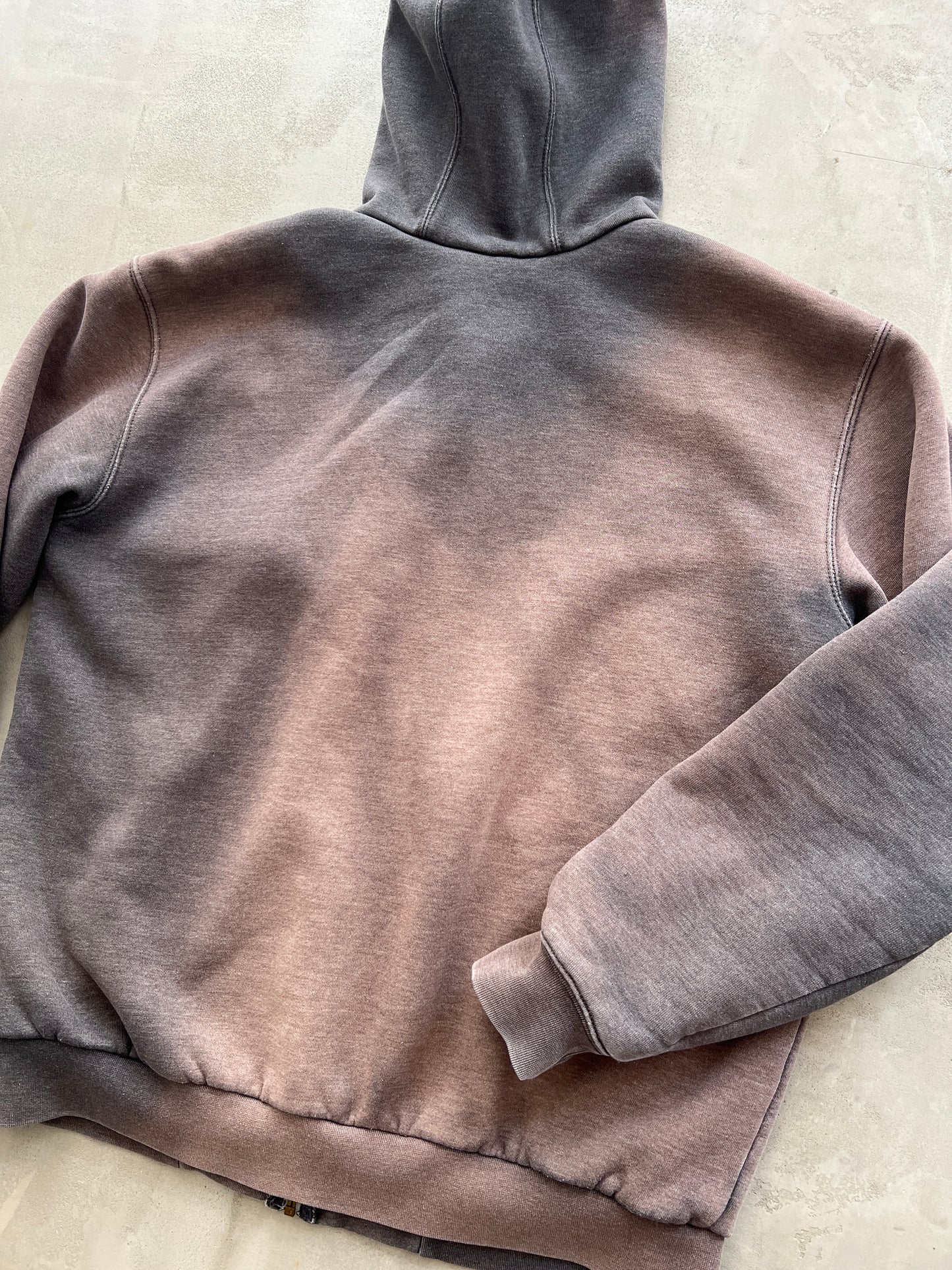 FADED MOCHA CARHARTT ZIP UP HOODIE - 1990S - L/XL