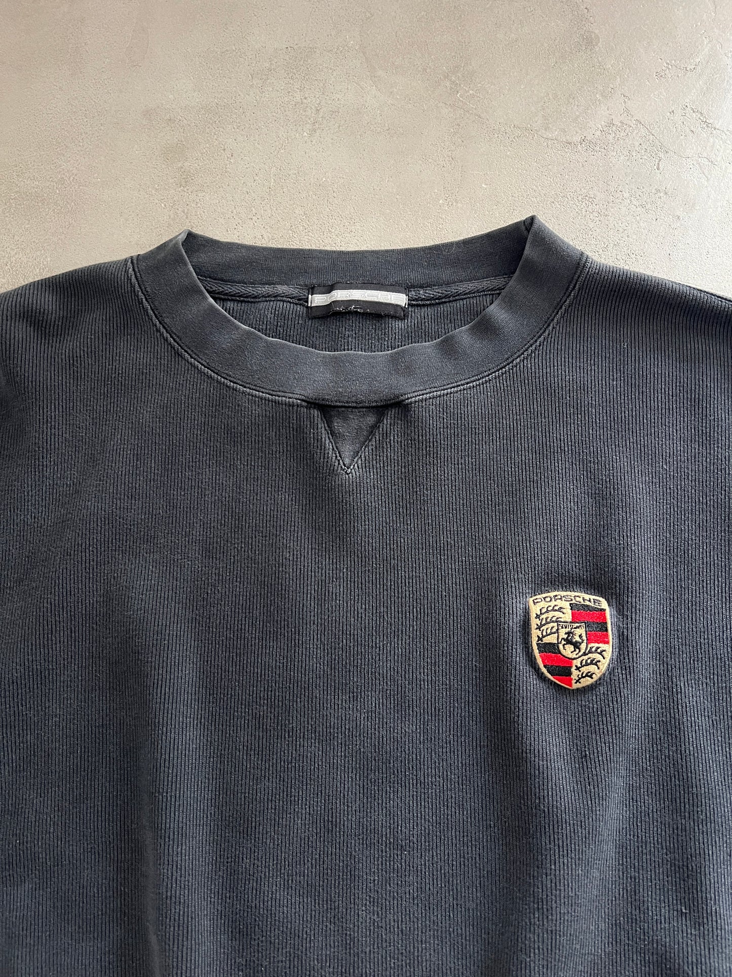 BLACK PORSCHE SWEATER - 1990S - L