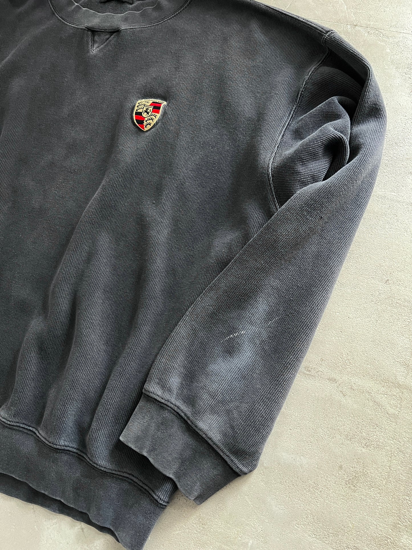 BLACK PORSCHE SWEATER - 1990S - L