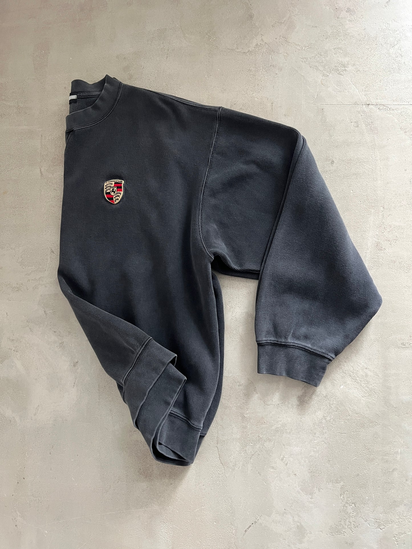 BLACK PORSCHE SWEATER - 1990S - L