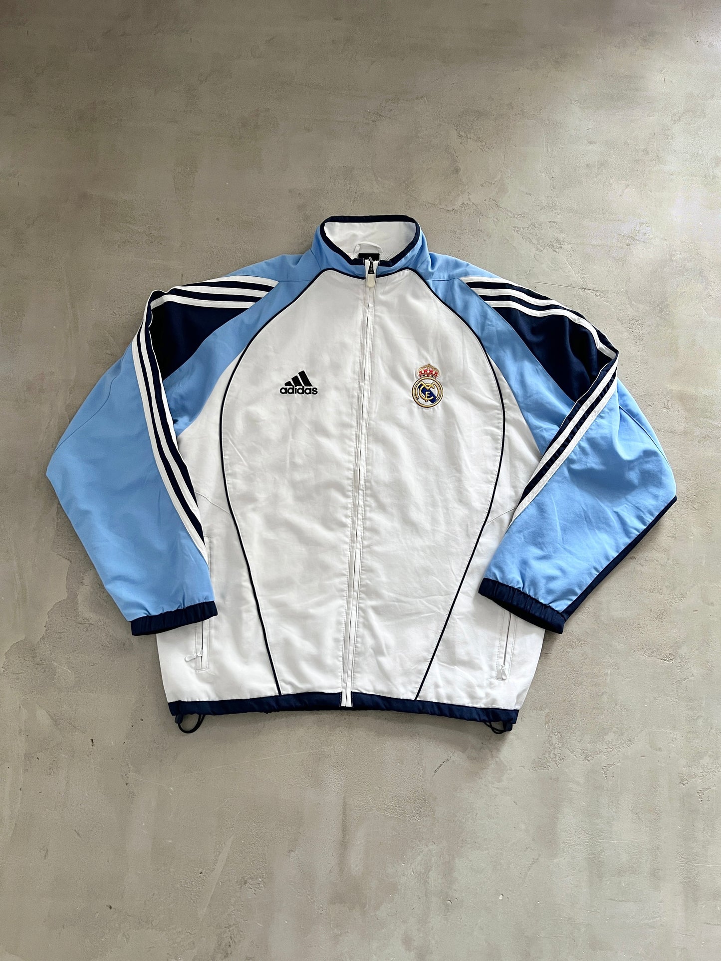 WHITE/BABY BLUE REAL MADRID TRACK JACKET - 2000S - L