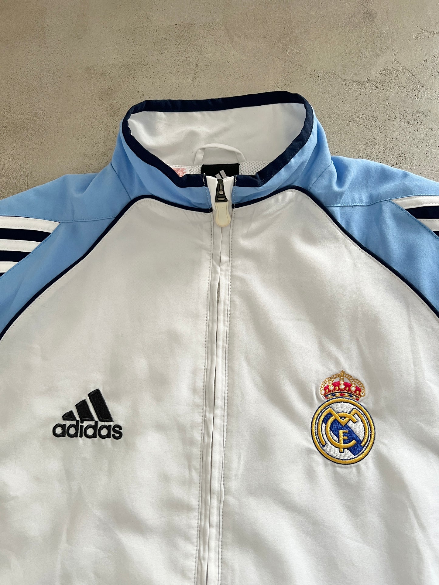 WHITE/BABY BLUE REAL MADRID TRACK JACKET - 2000S - L