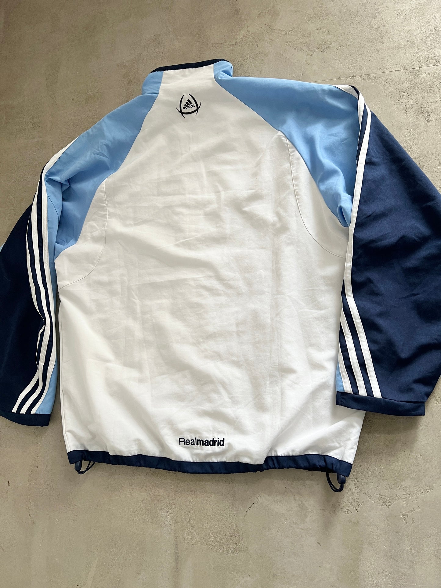 WHITE/BABY BLUE REAL MADRID TRACK JACKET - 2000S - L