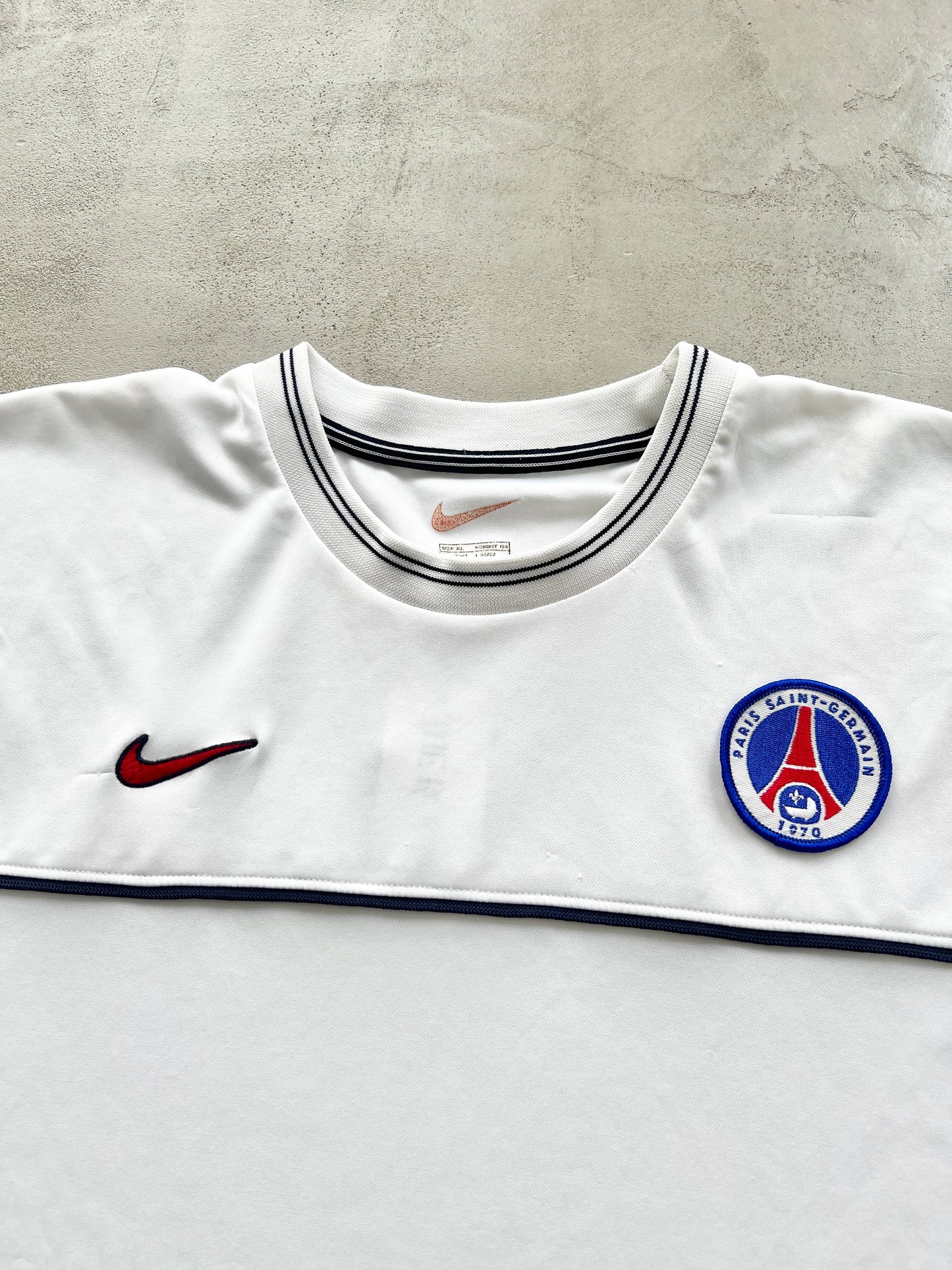 WHITE NIKE PSG JERSEY - 1990S - XL