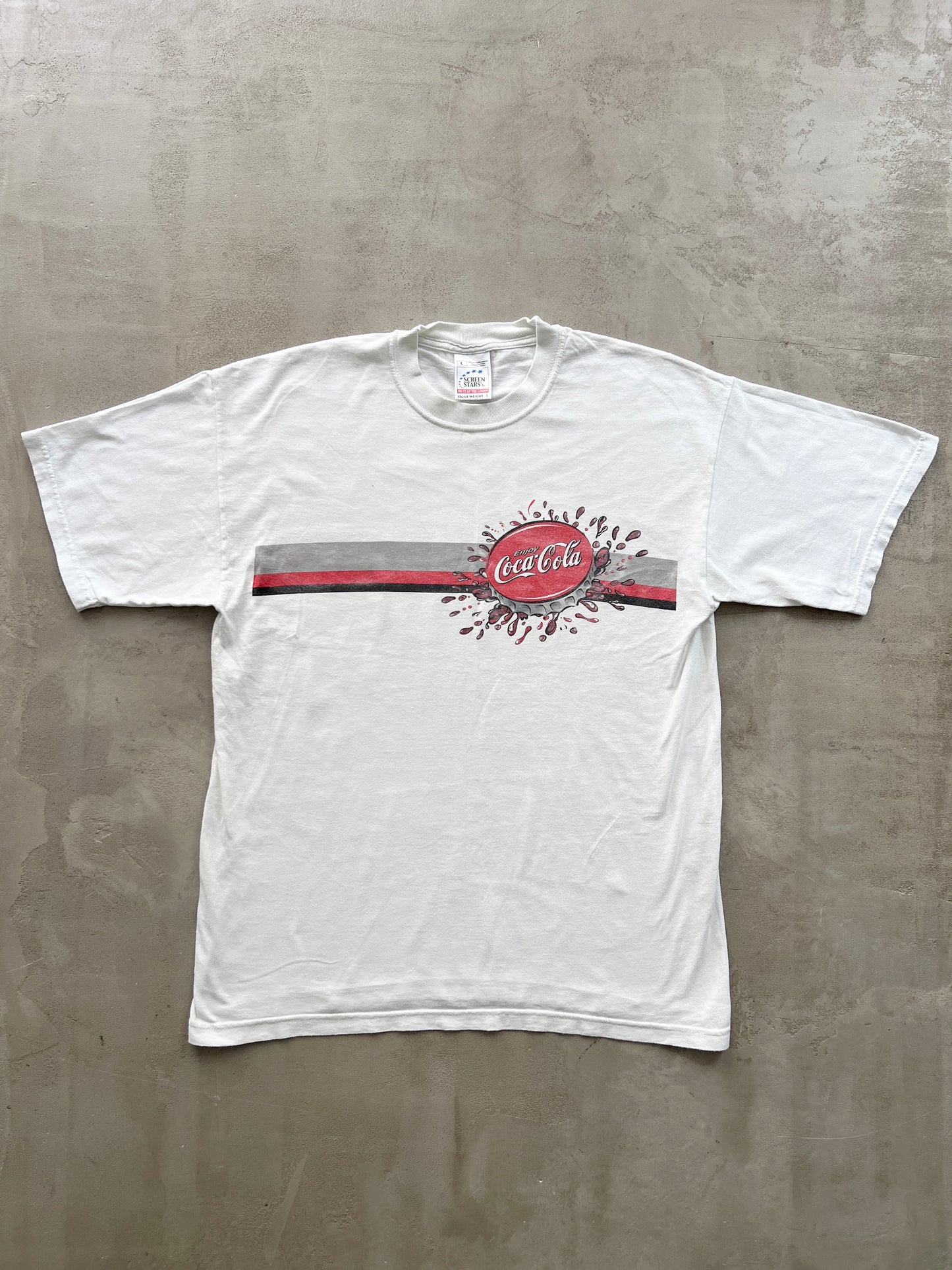 WHITE COCA COLA TEE - 1990S - L