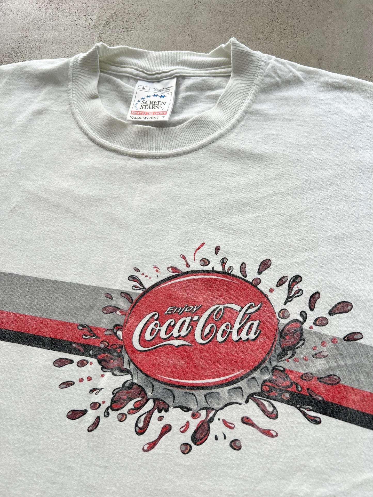 WHITE COCA COLA TEE - 1990S - L