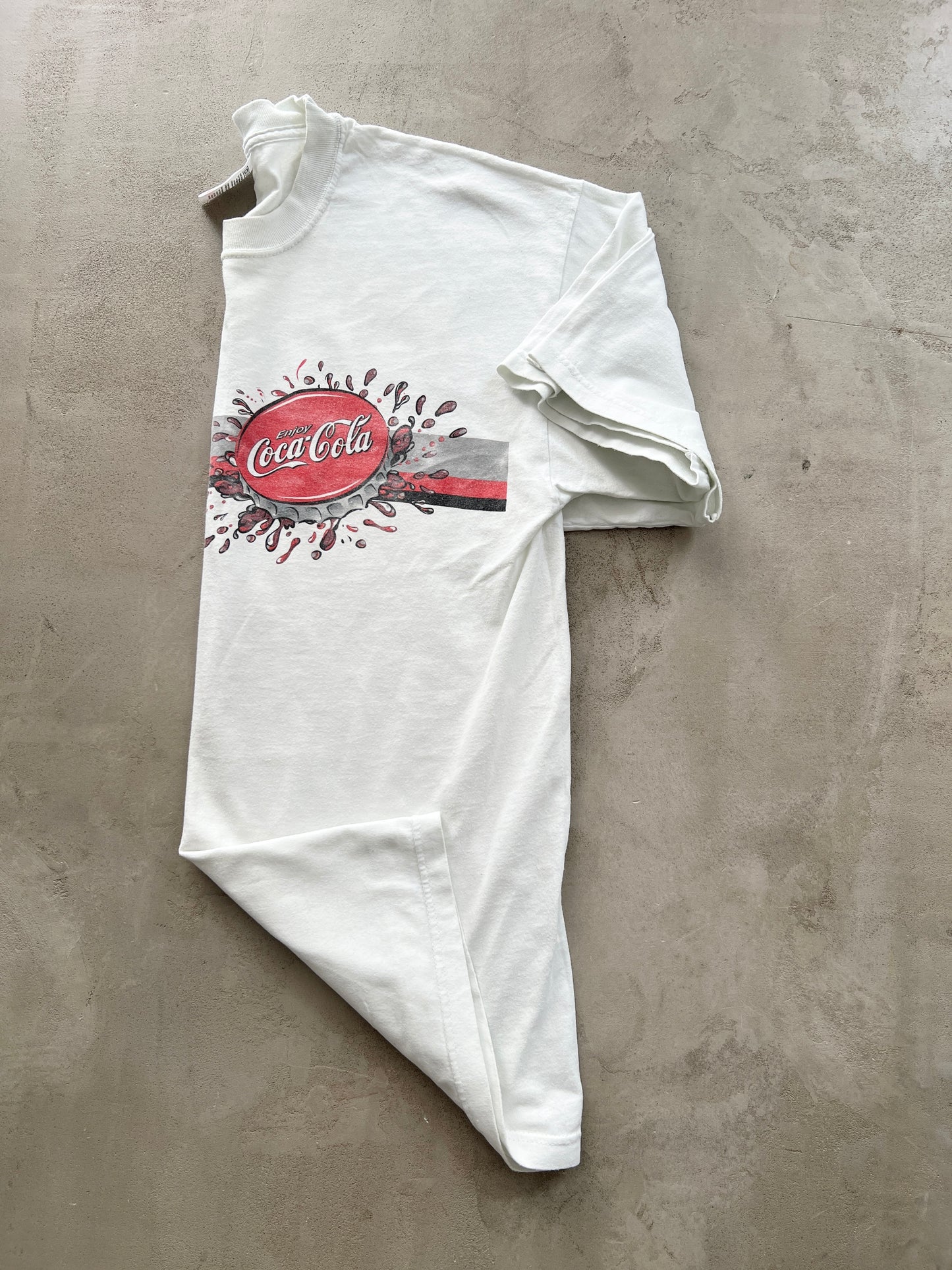 WHITE COCA COLA TEE - 1990S - L