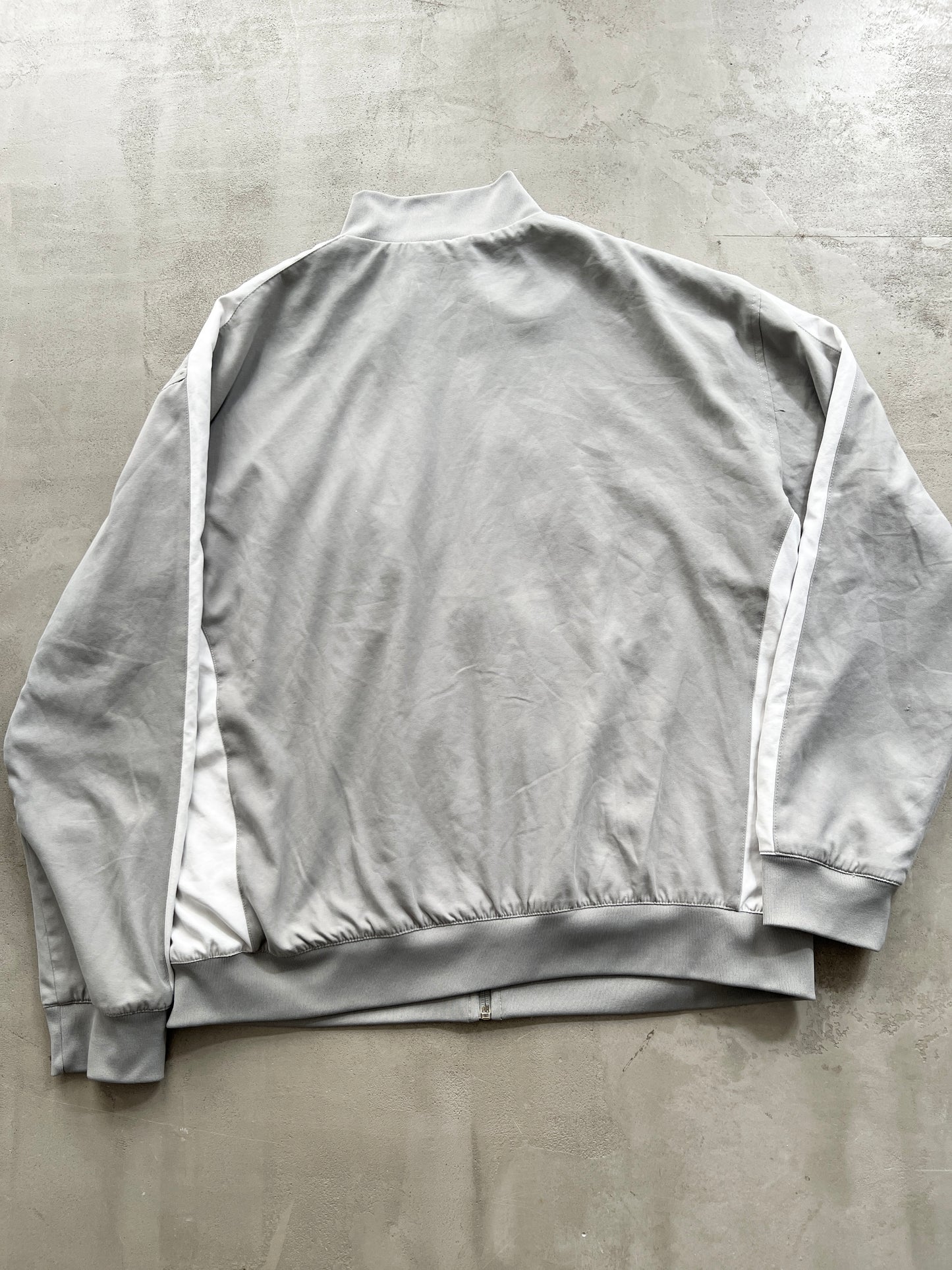 GREY/WHITE NIKE TRACK JACKET - 2000S - L/XL