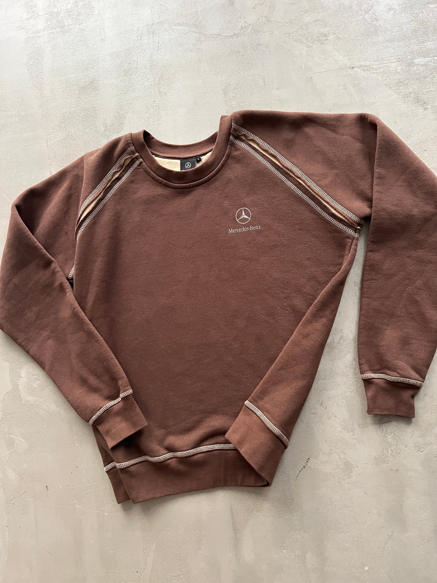 BROWN MERCEDES BENZ SWEATER - 2000S - S