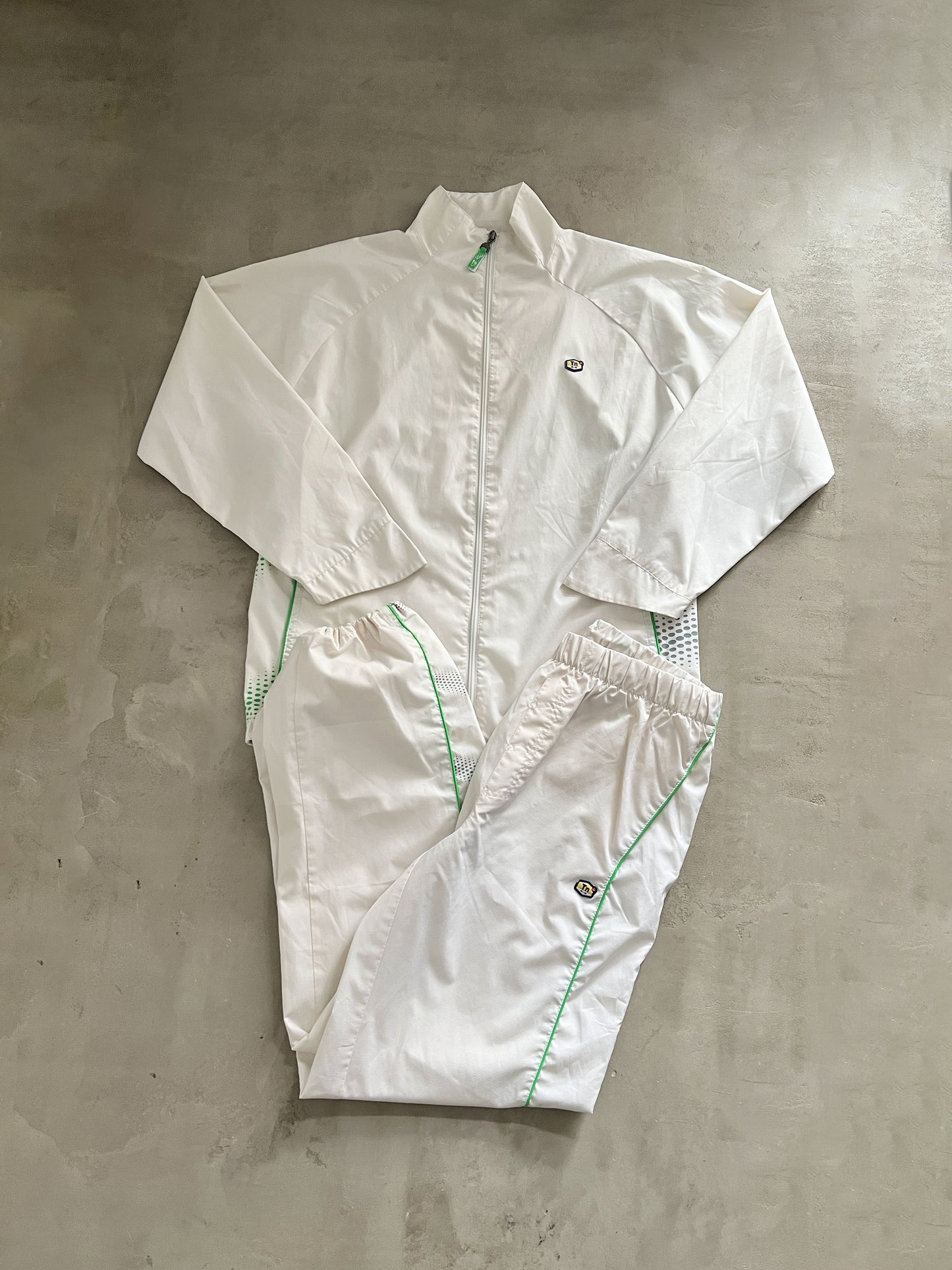 WHITE/GREEN TN7 TRACK JACKET - 2000S - L