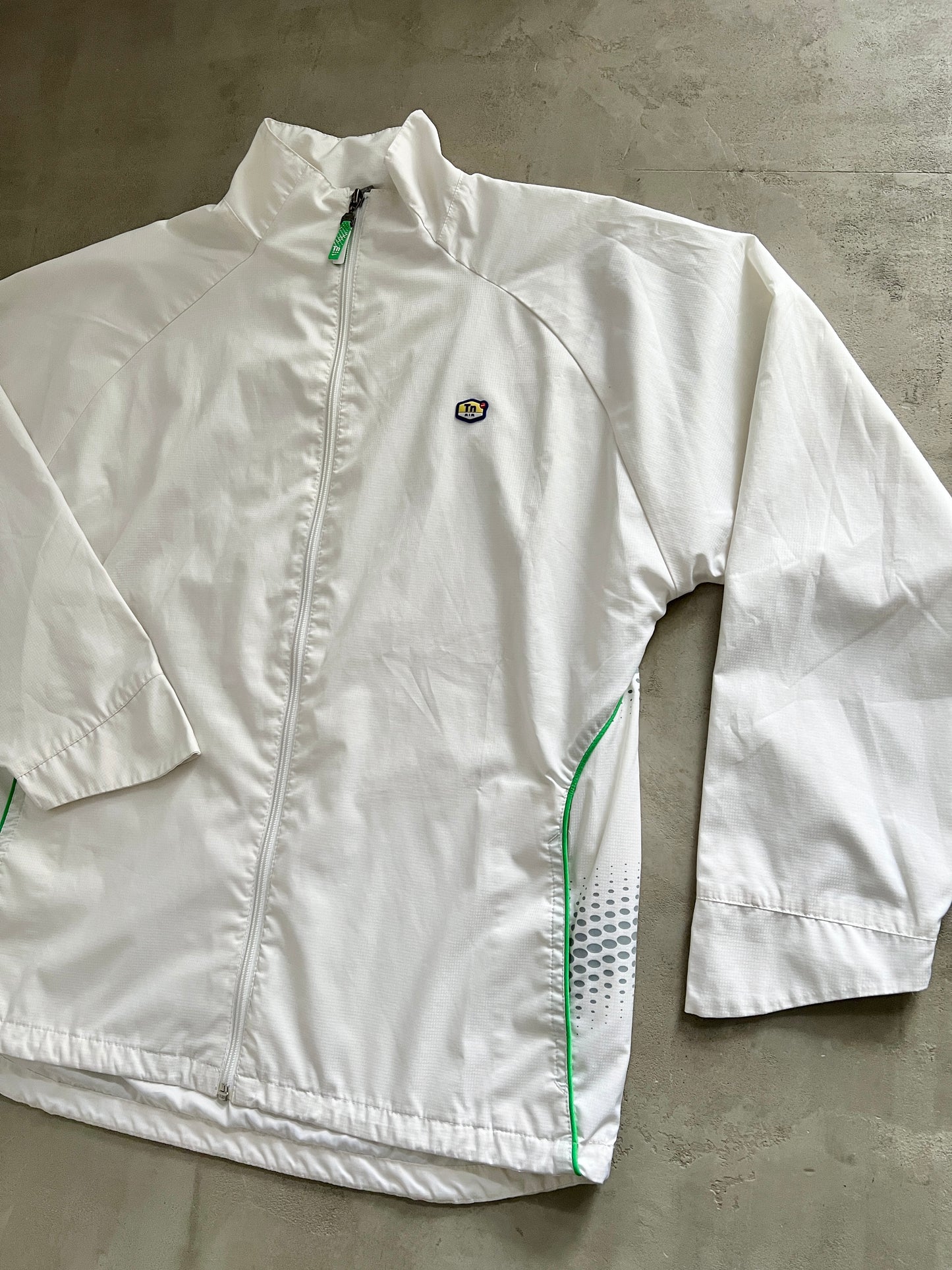 WHITE/GREEN TN7 TRACK JACKET - 2000S - L