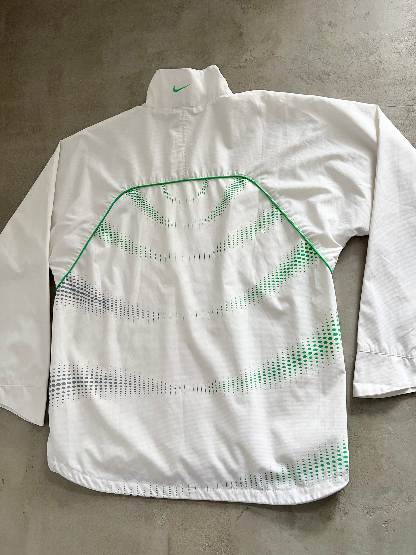 WHITE/GREEN TN7 TRACK JACKET - 2000S - L