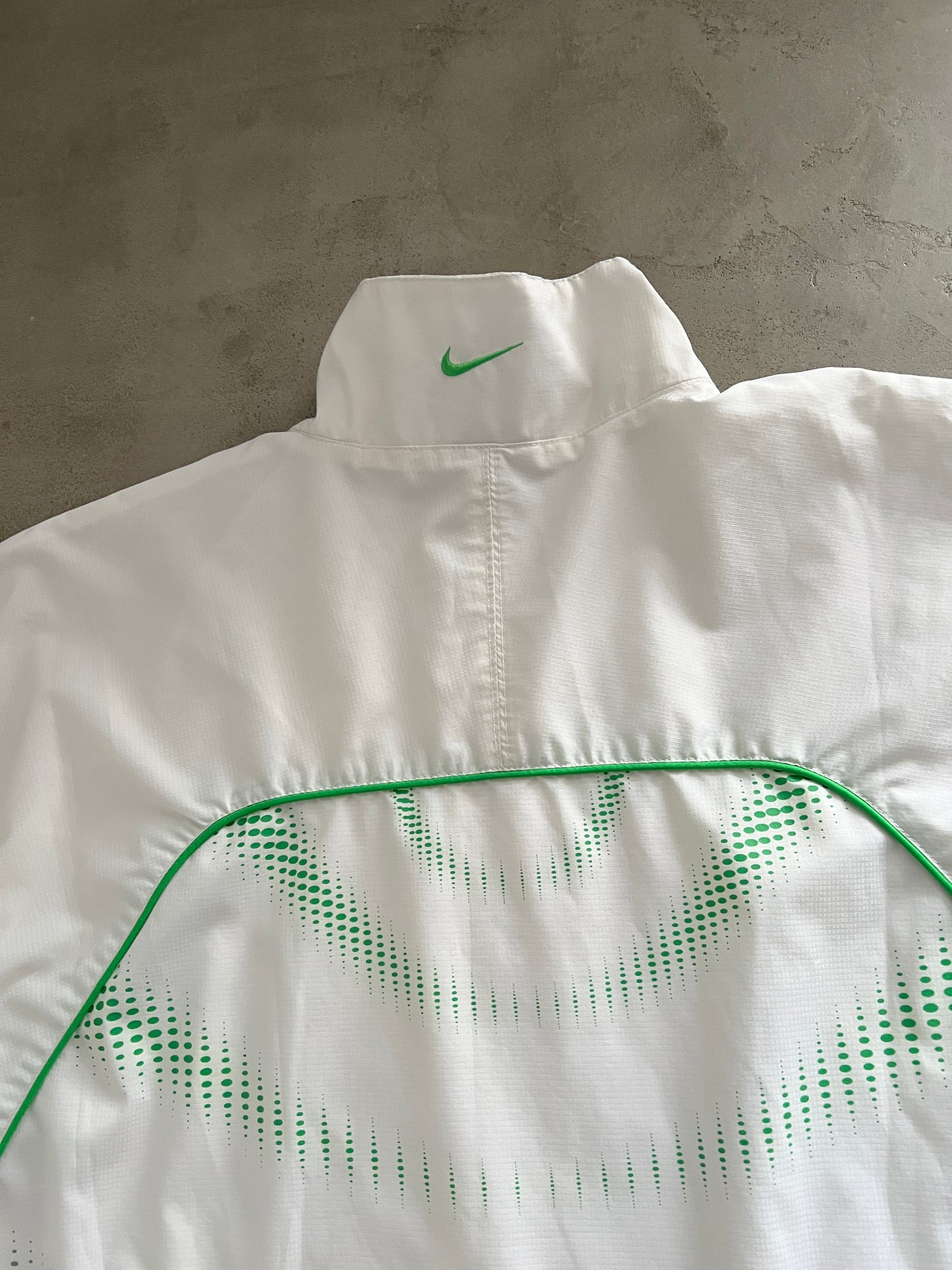 WHITE/GREEN TN7 TRACK JACKET - 2000S - L