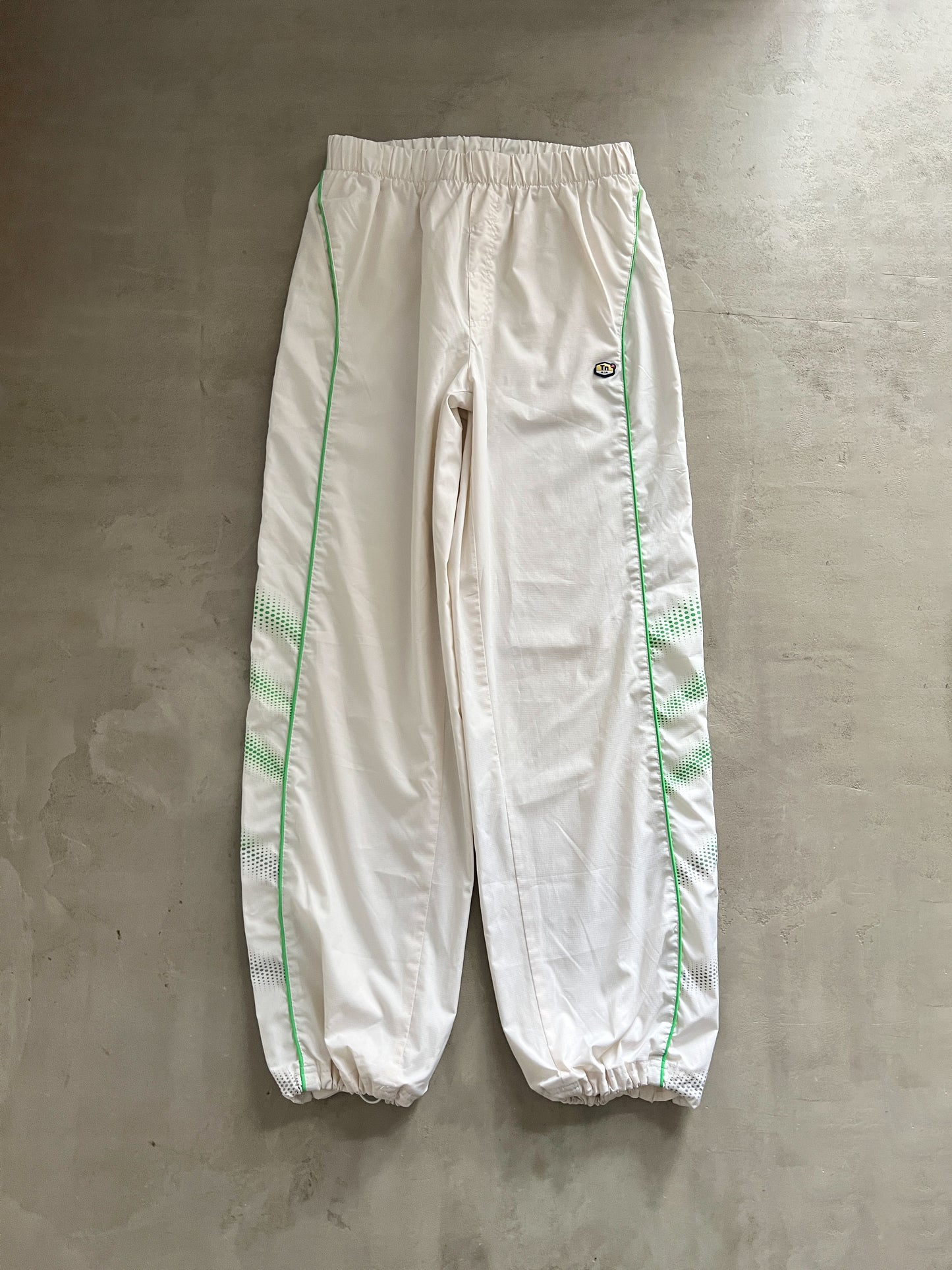 WHITE/GREEN TN7 TRACK PANTS - 2000S - L