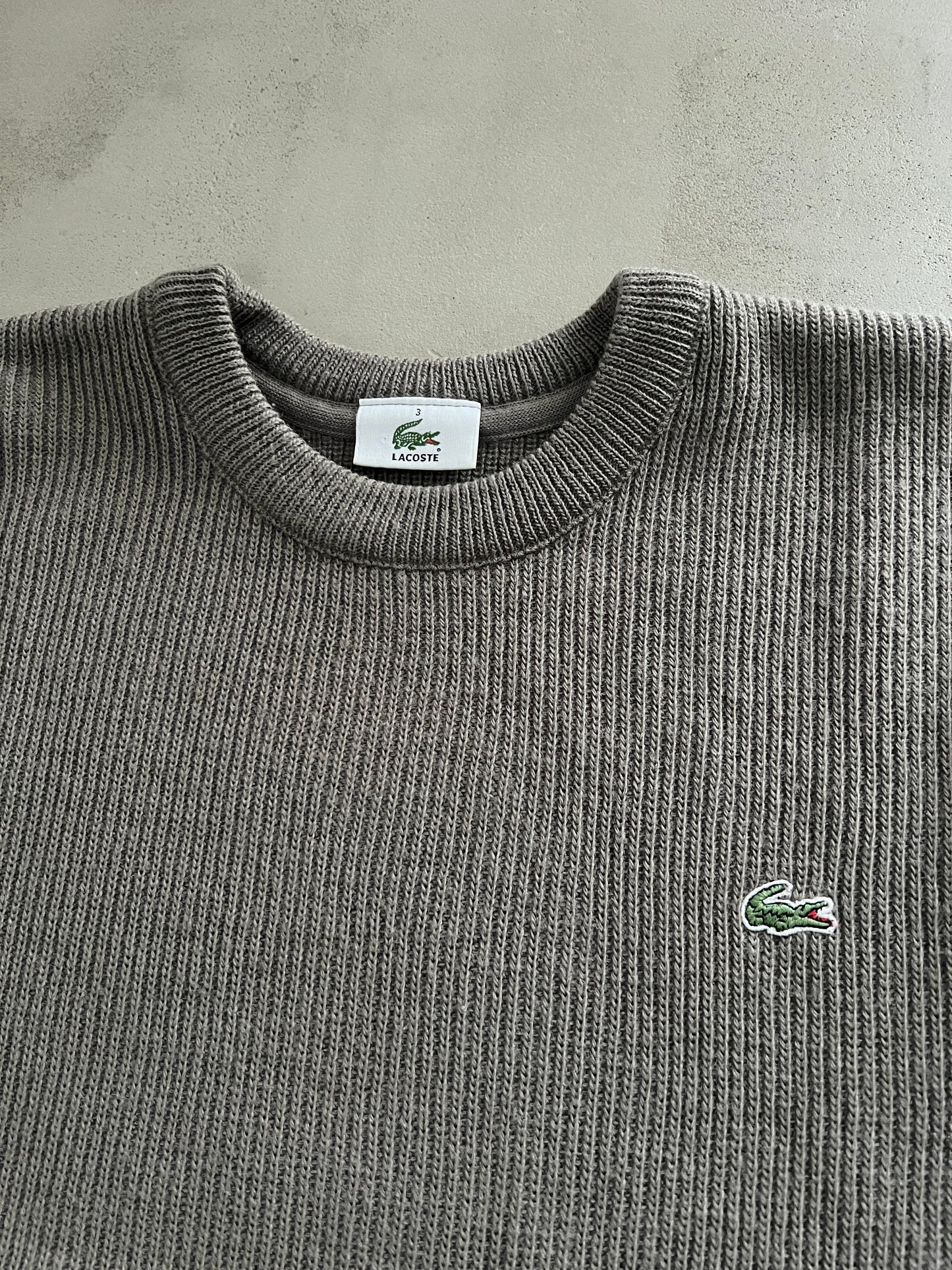 MOCHA LACOSTE SWEATER - 2000S - M