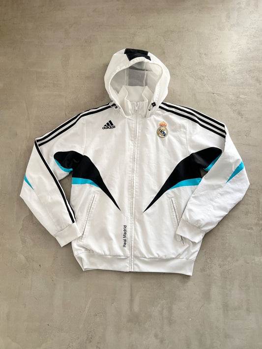 WHITE REAL MADRID TRACK JACKET - 2000S - L