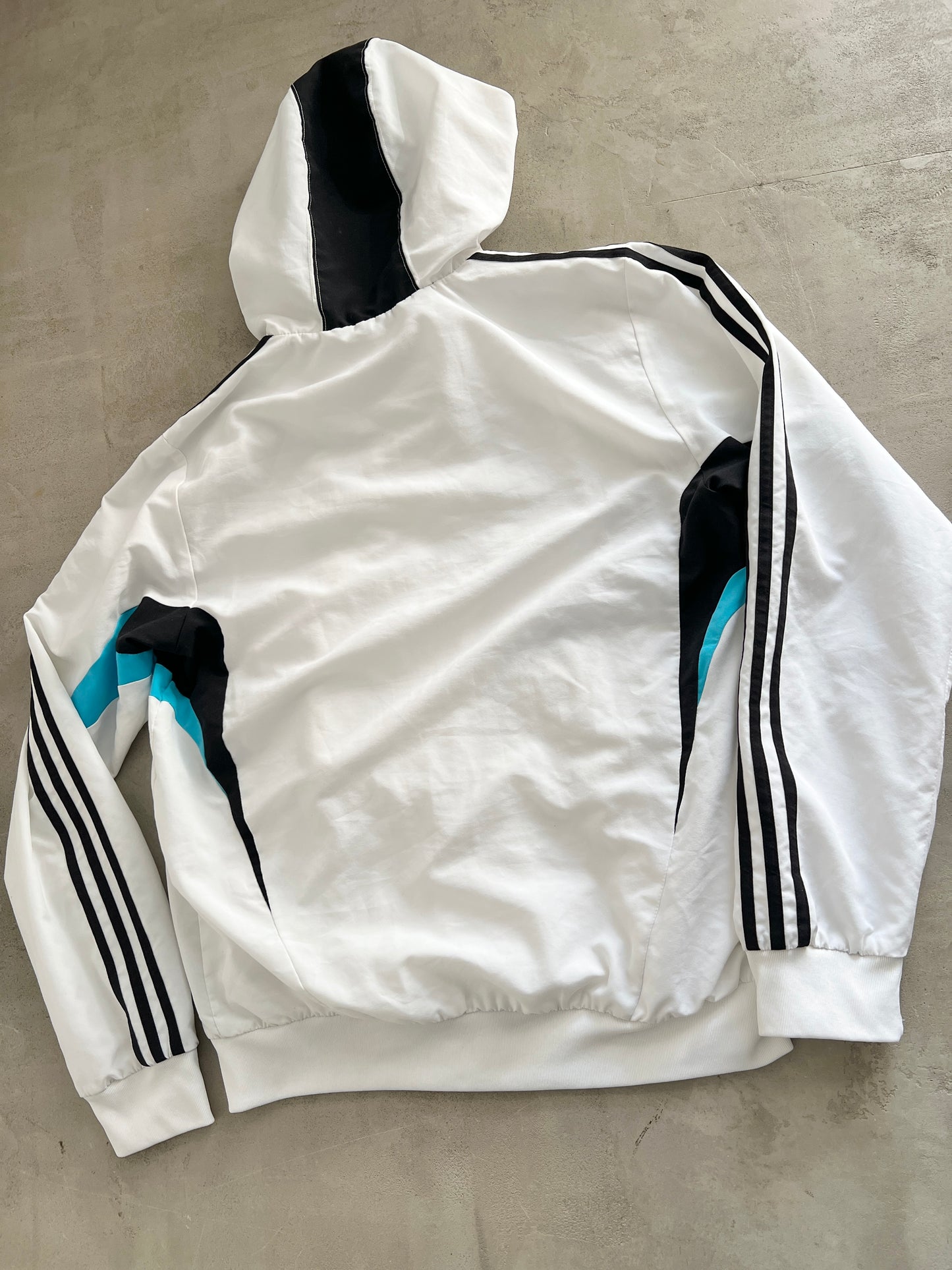 WHITE REAL MADRID TRACK JACKET - 2000S - L