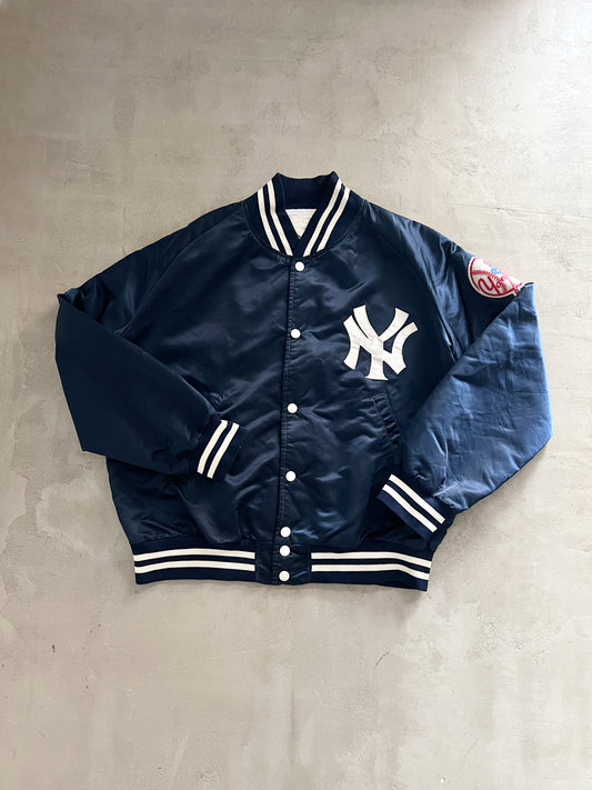 NAVY YANKEES COLLEGE JACKET - 1990S - S