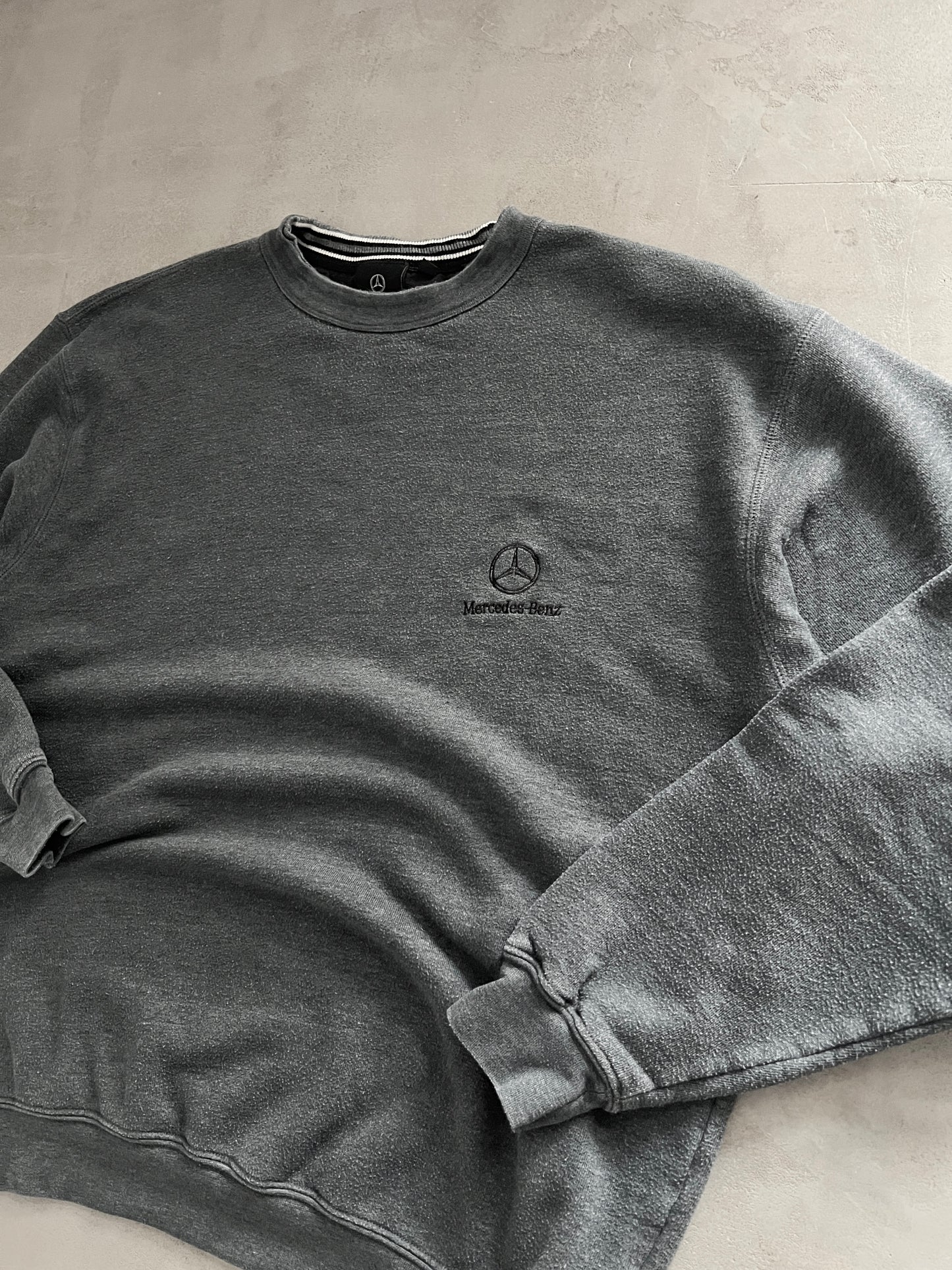 GREY MERCEDES BENZ SWEATER - 1990S - L/XL