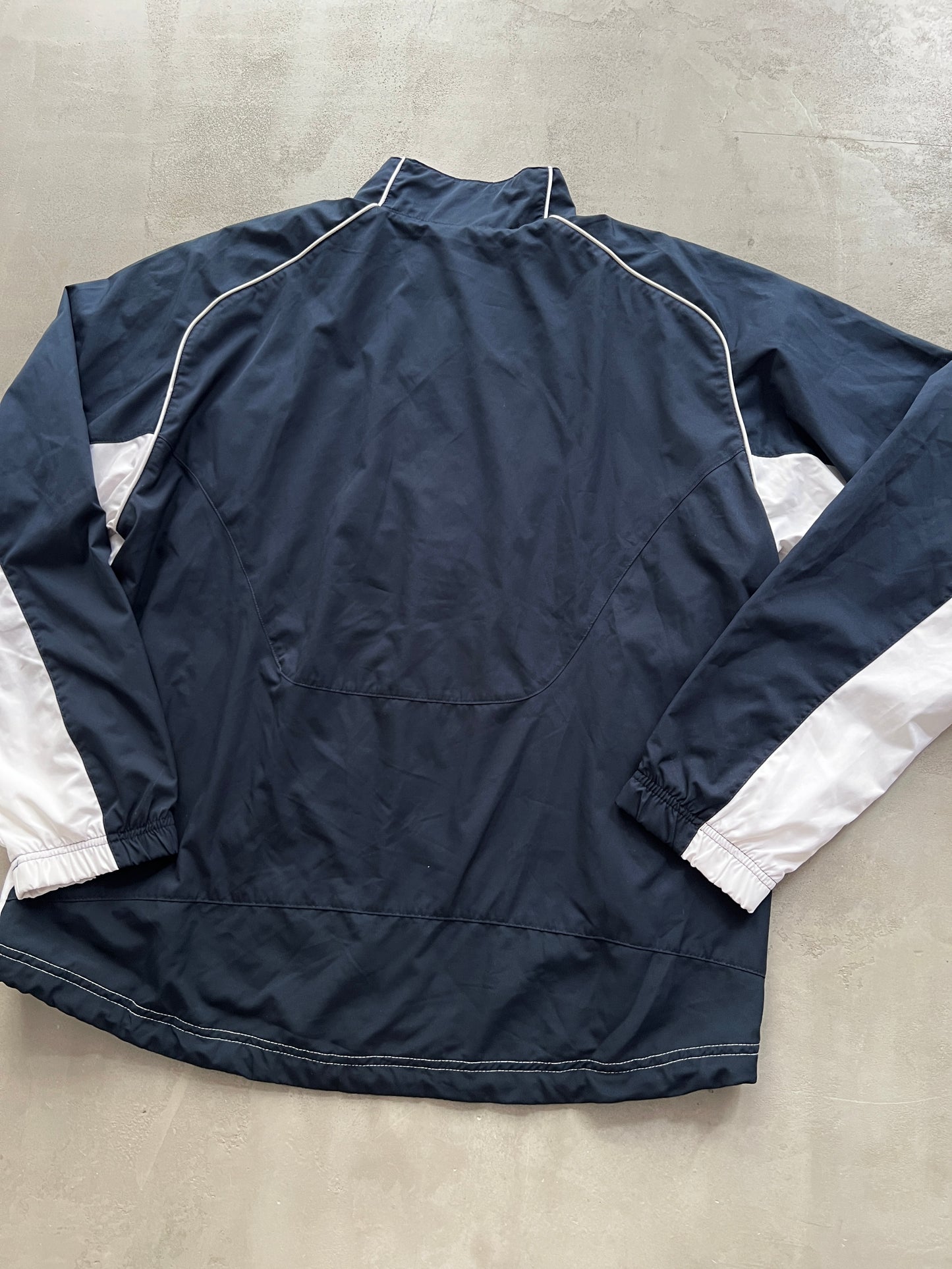 WHITE/NAVY NIKE TRACK JACKET - 2000S - XL