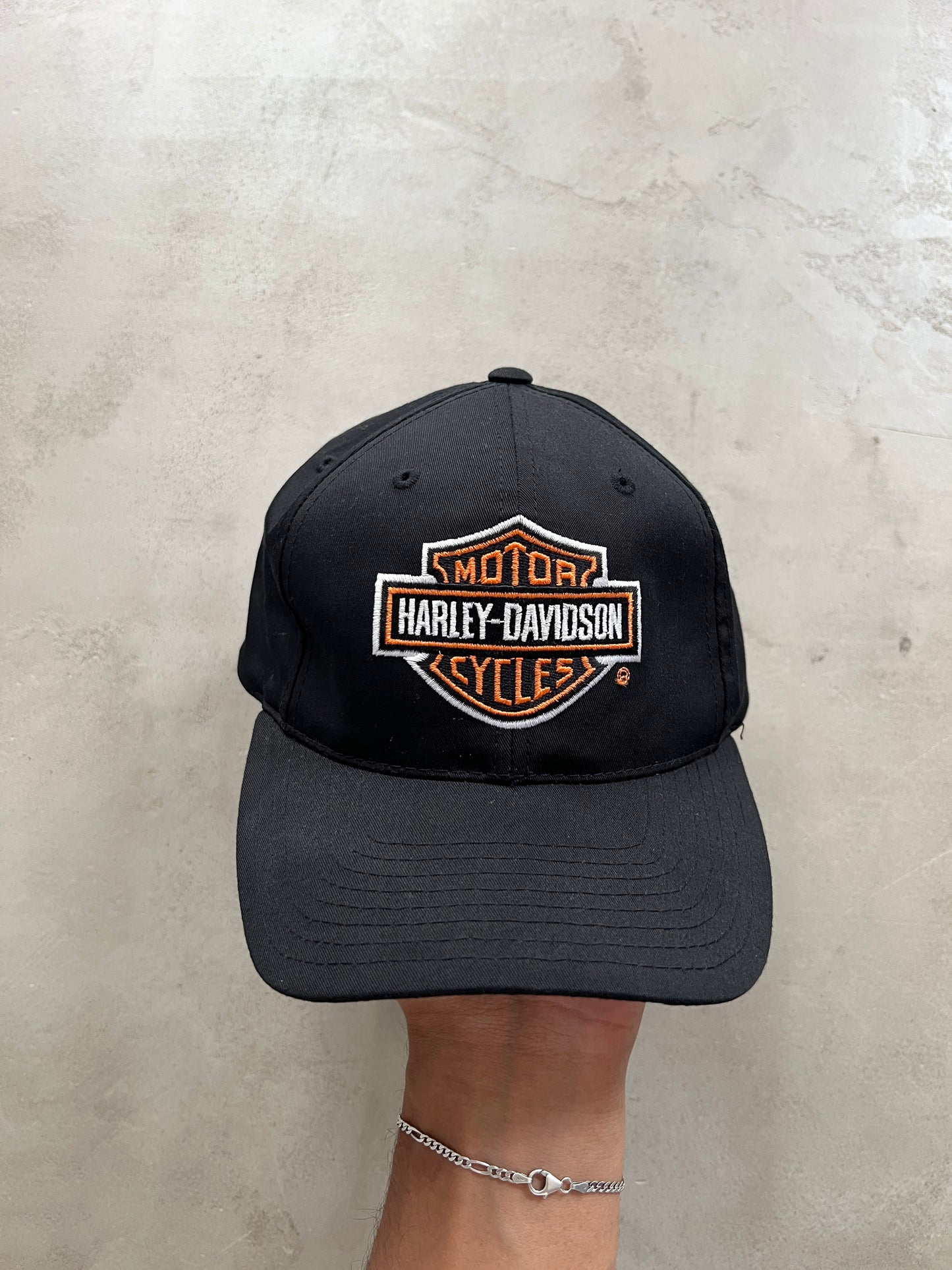 BLACK HARLEY DAVIDSON CAP - 1990S