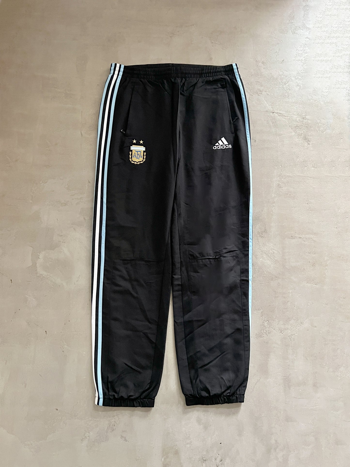 BLACK/BABY BLUE ARGENTINA TRACK PANTS - 2000S - L