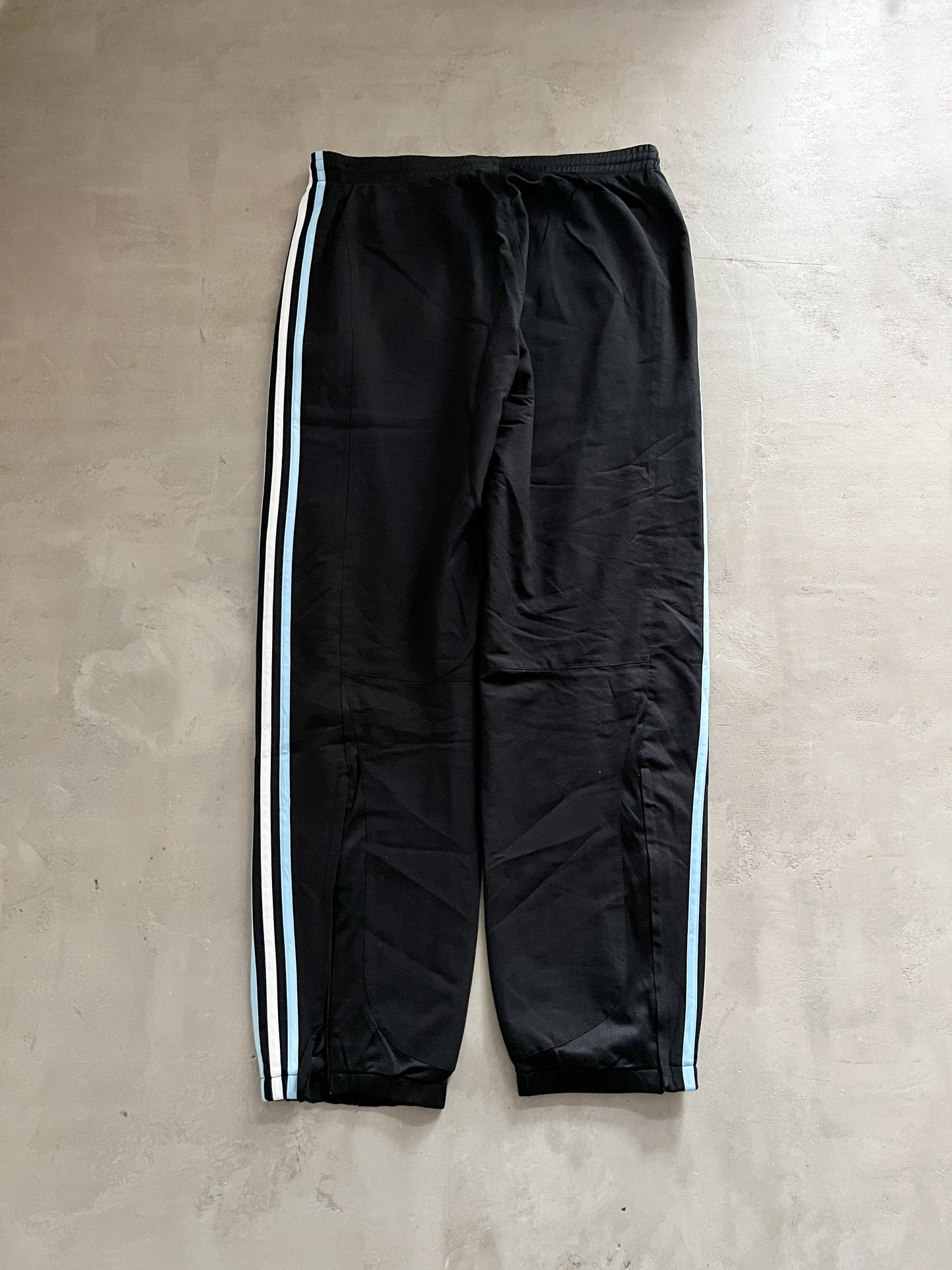 BLACK/BABY BLUE ARGENTINA TRACK PANTS - 2000S - L