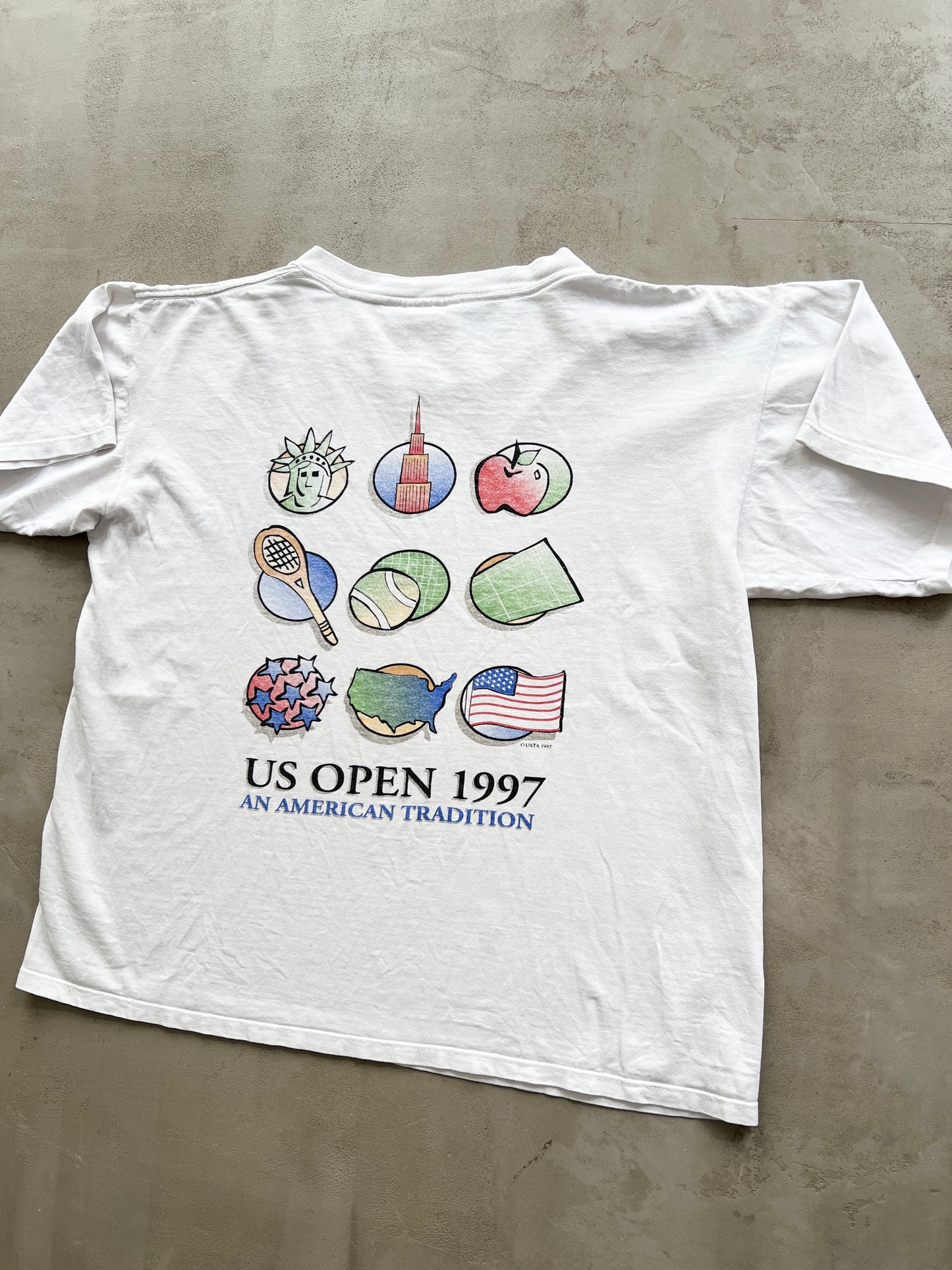 WHITE US OPEN TENNIS TEE - 1997 - S/M