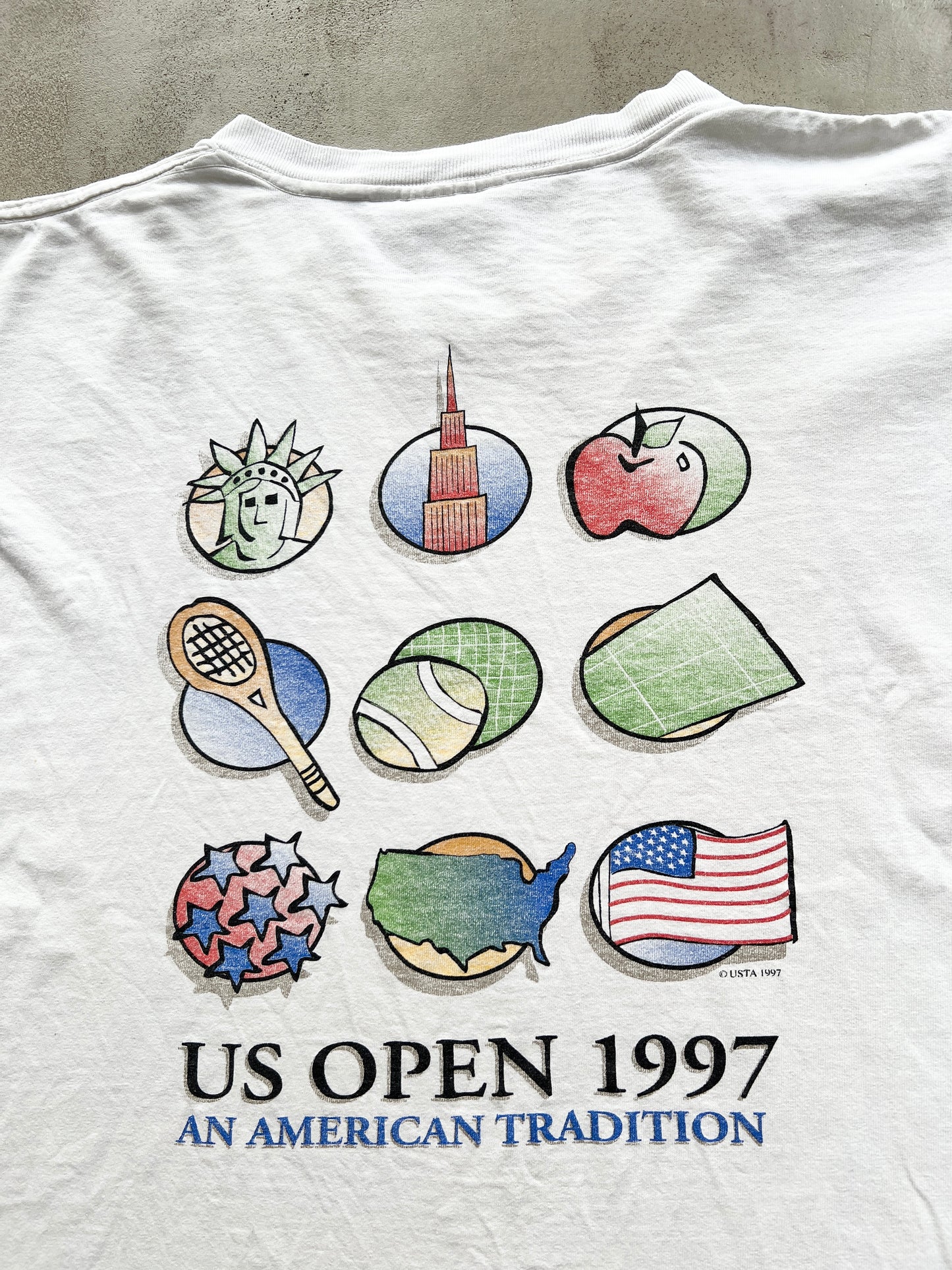 WHITE US OPEN TENNIS TEE - 1997 - S/M