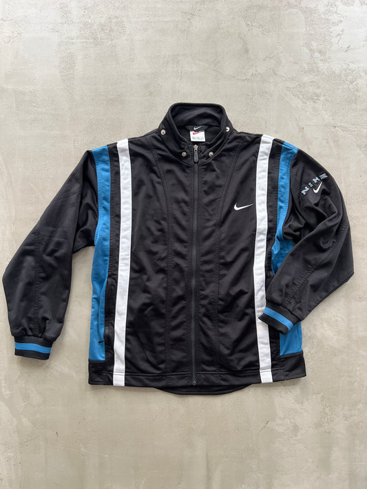 BLACK NIKE TRACK JACKET - 1990S - XS