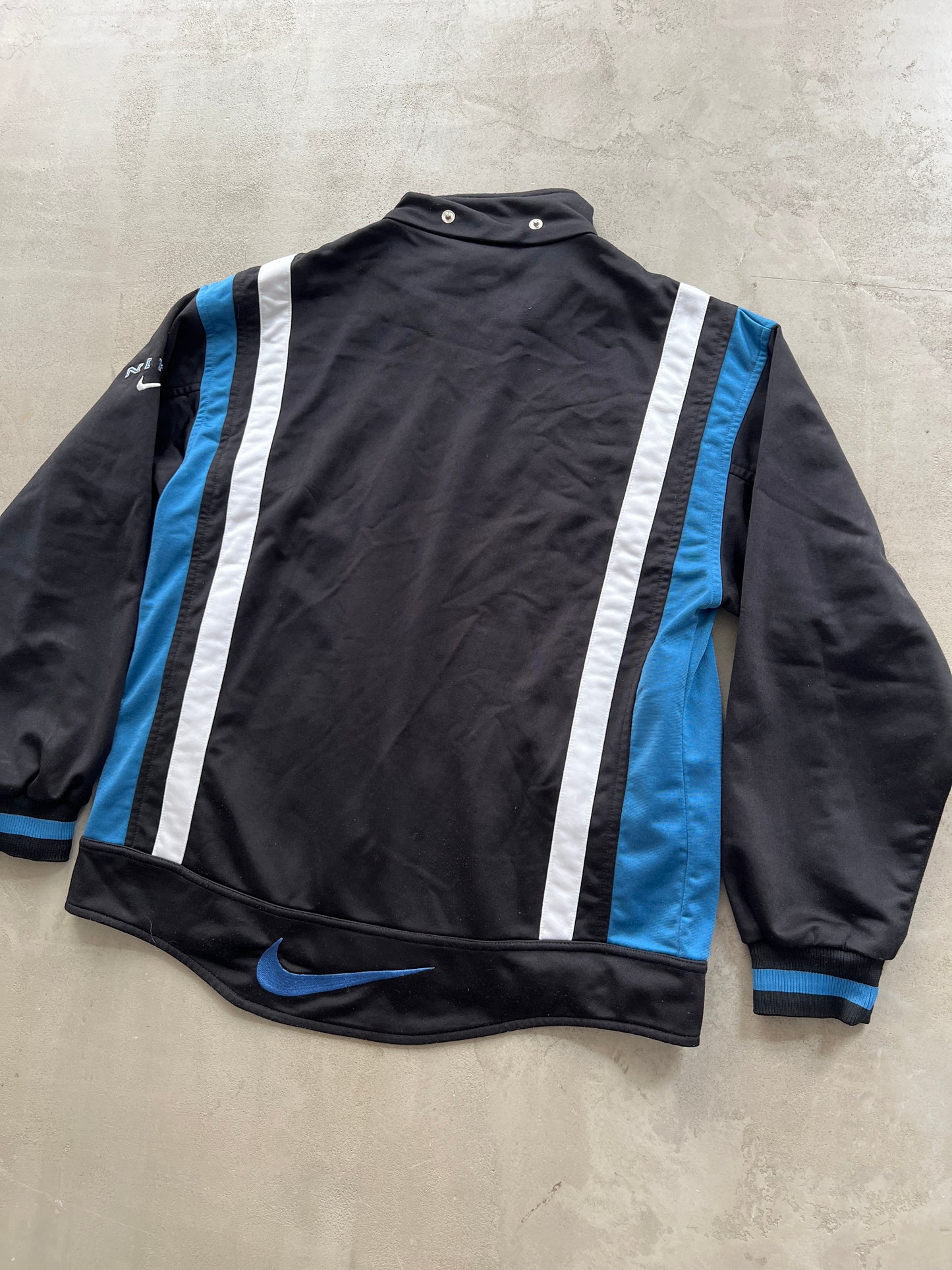 BLACK NIKE TRACK JACKET - 1990S - XS