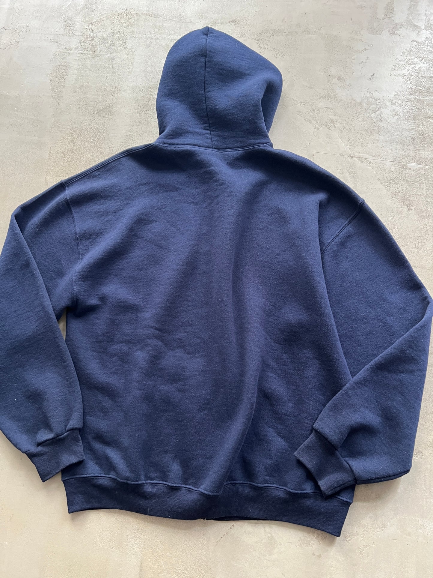 NAVY YANKEES RUSSELL ZIP UP HOODIE - 1990S - L/XL