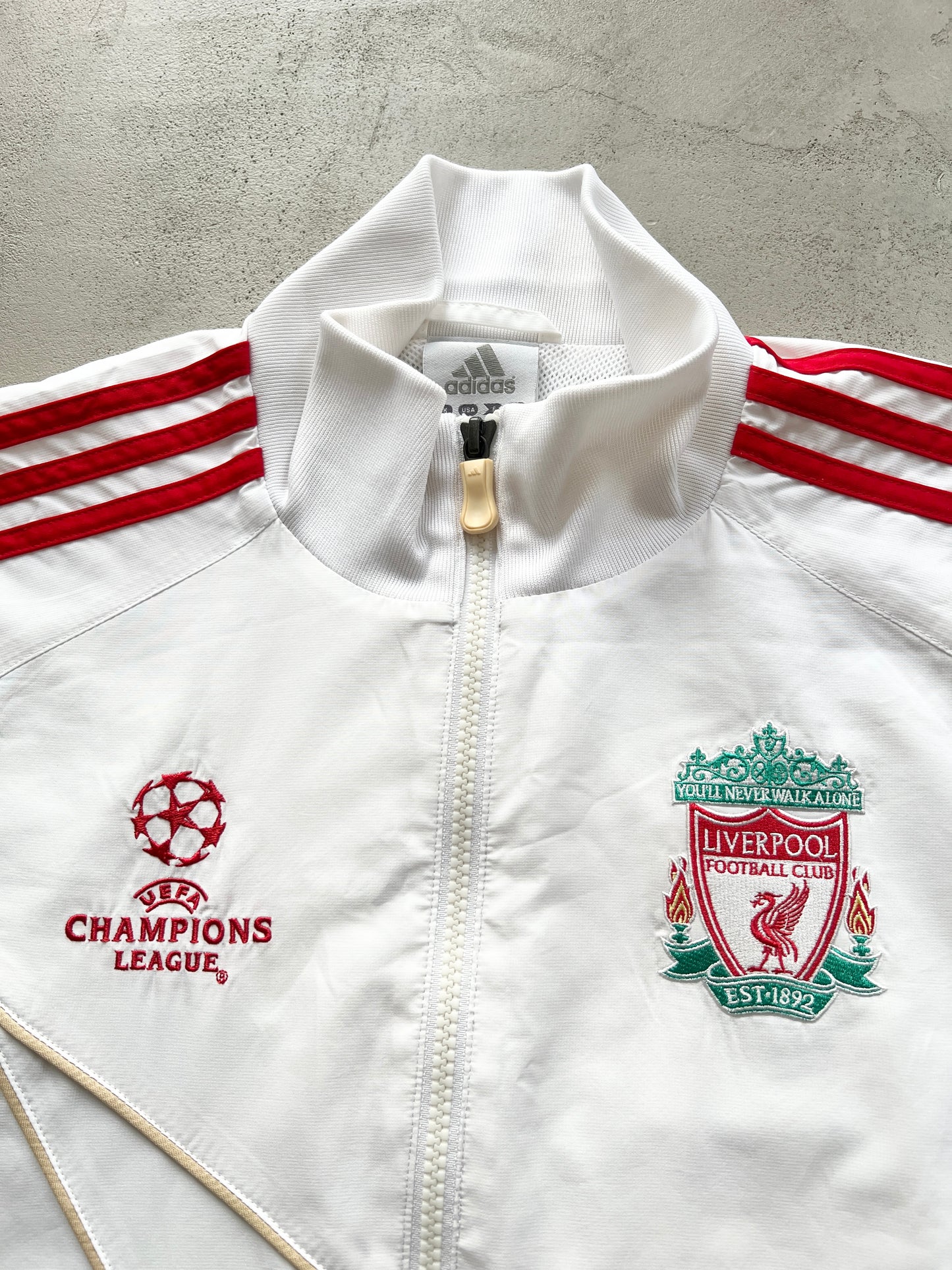 WHITE/RED FC LIVERPOOL TRACK JACKET - 2000S - L/XL