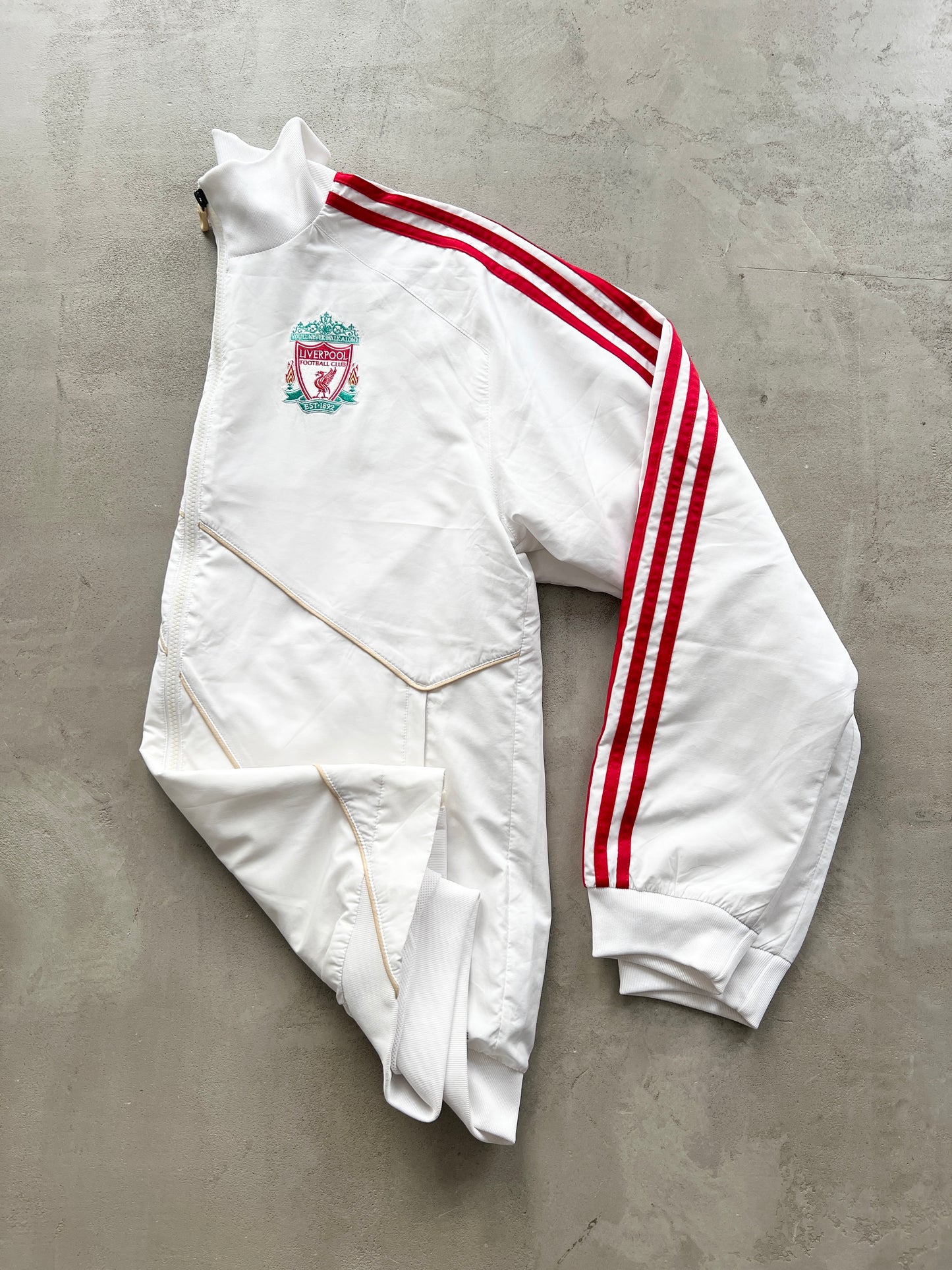 WHITE/RED FC LIVERPOOL TRACK JACKET - 2000S - L/XL