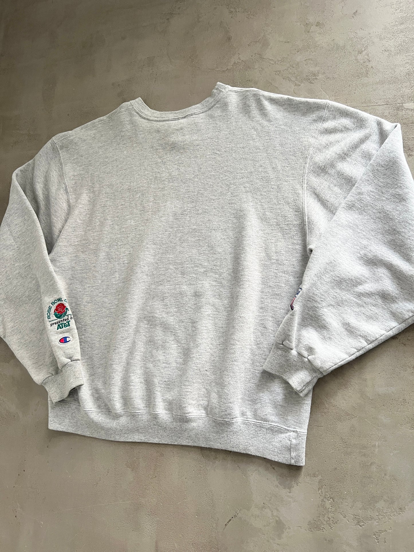 GREY NOKIA X ROSE BOWL SWEATER - 1990S - L