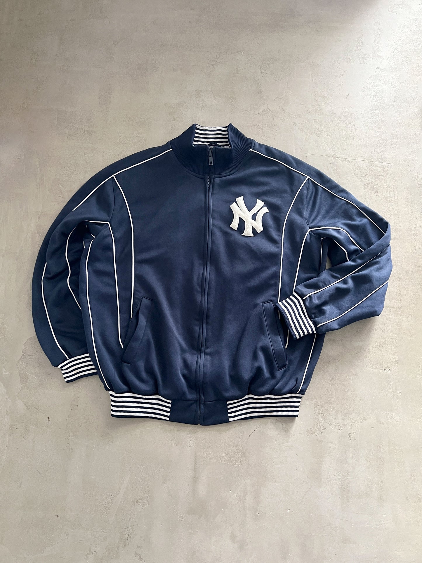 NAVY YANKEES JACKET - 1990S - XL/L