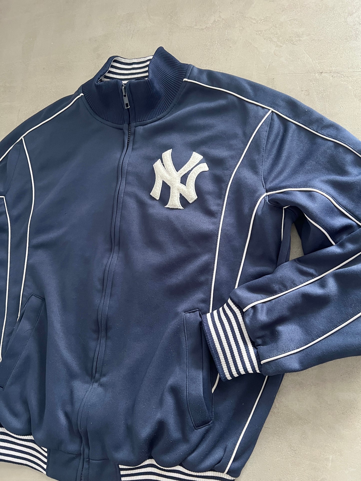 NAVY YANKEES JACKET - 1990S - XL/L