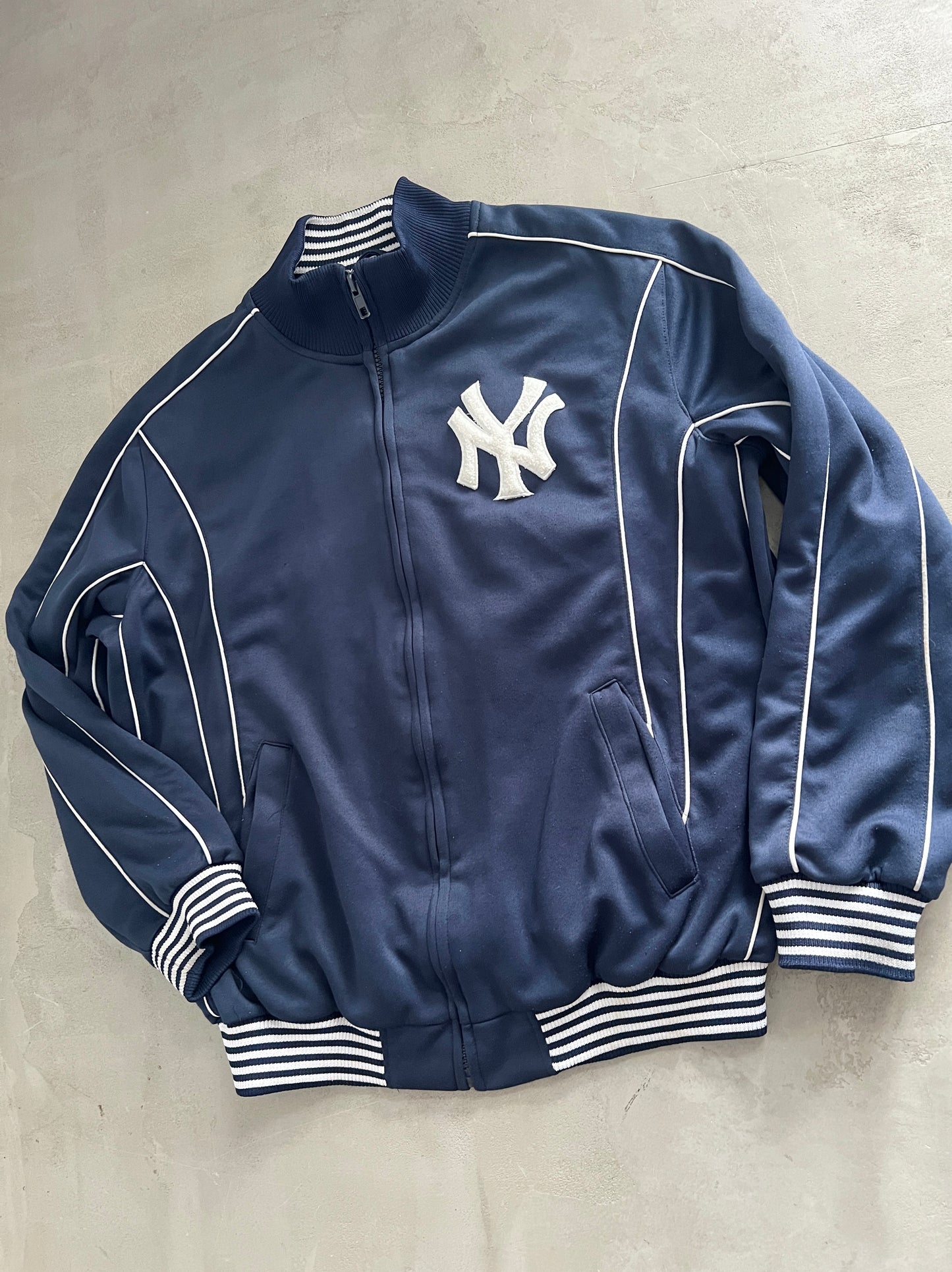 NAVY YANKEES JACKET - 1990S - XL/L