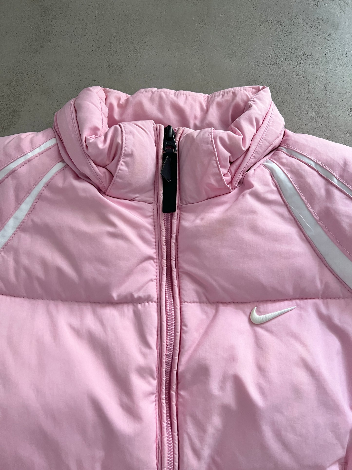 PINK NIKE PUFFER - 2000S - WOMENS L