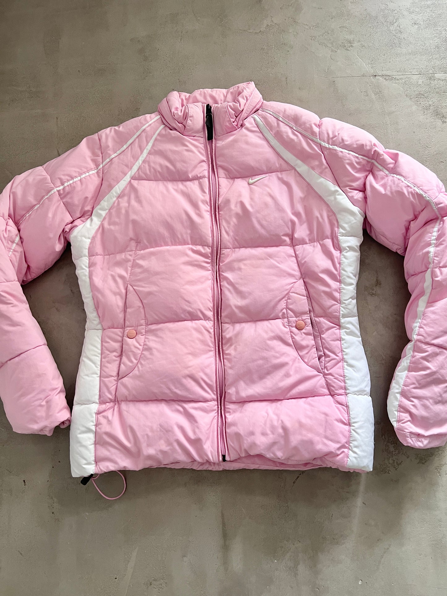 PINK NIKE PUFFER - 2000S - WOMENS L