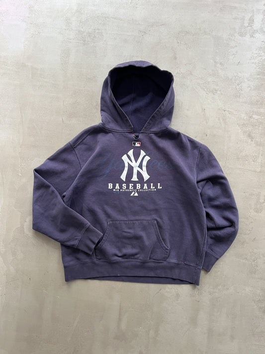 FADED NAVY/PURPLE YANKEES HOODIE - 1990S - S