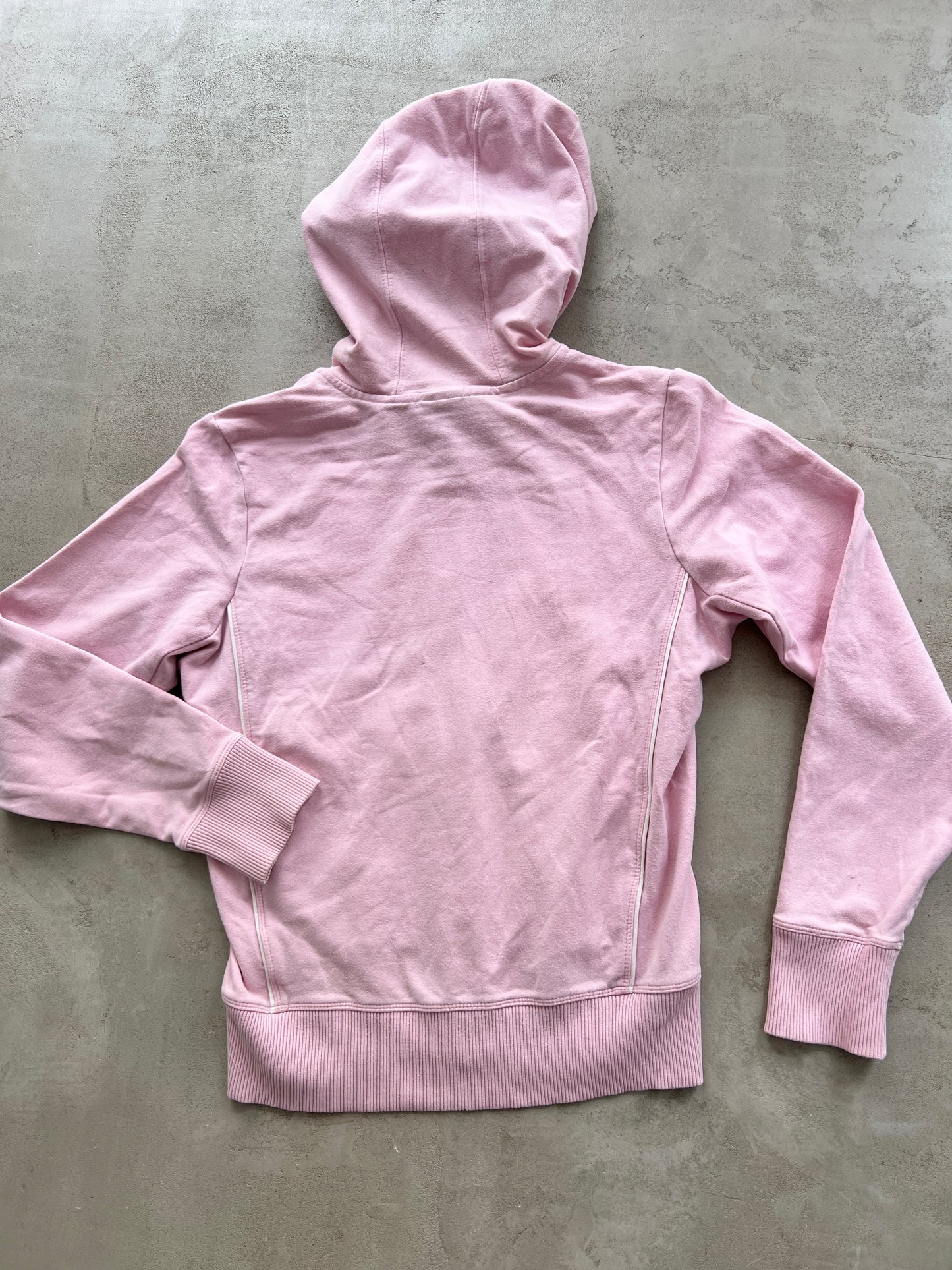 PINK NIKE ZIP UP HOODIE - 2000S - WMNS M