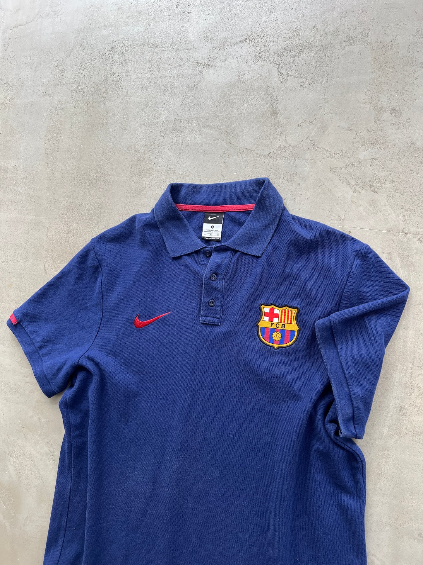 BLUE FC BARCELONA NIKE POLO - 2000S - L