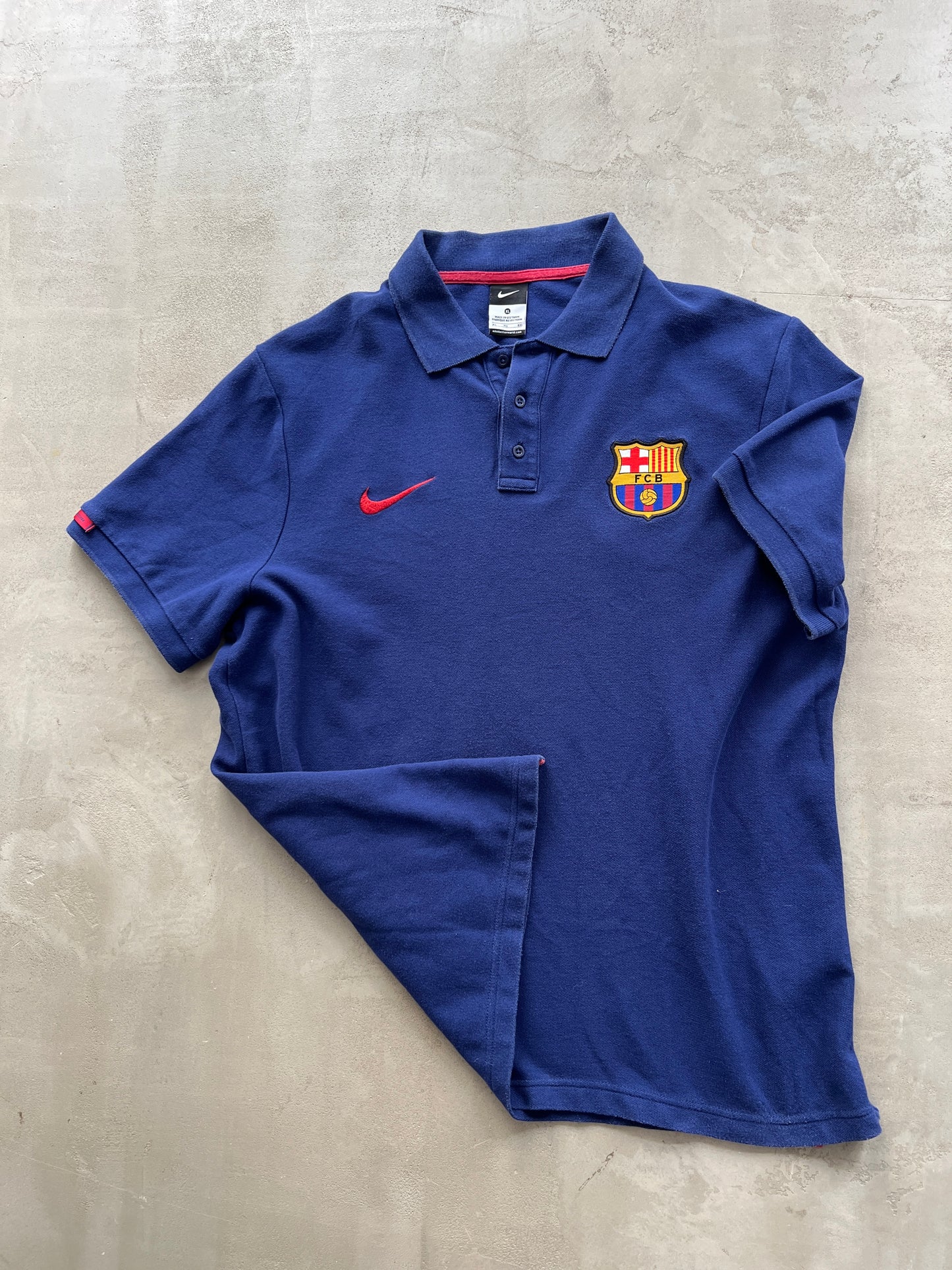 BLUE FC BARCELONA NIKE POLO - 2000S - L