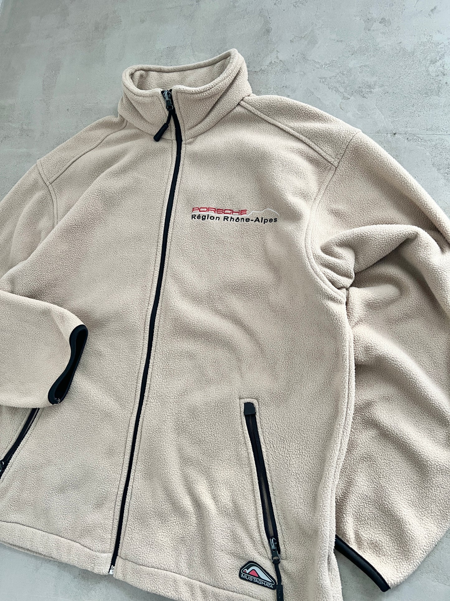 BEIGE PORSCHE FLEECE - 1990S - XL