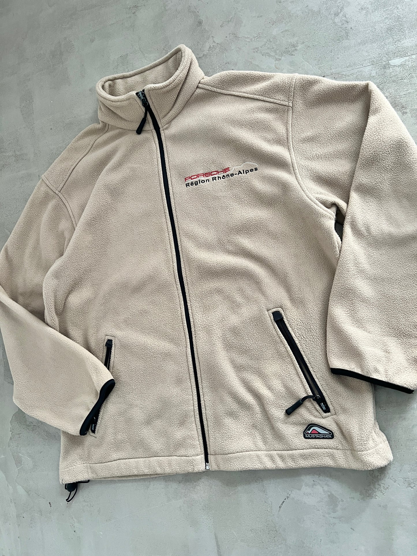 BEIGE PORSCHE FLEECE - 1990S - XL