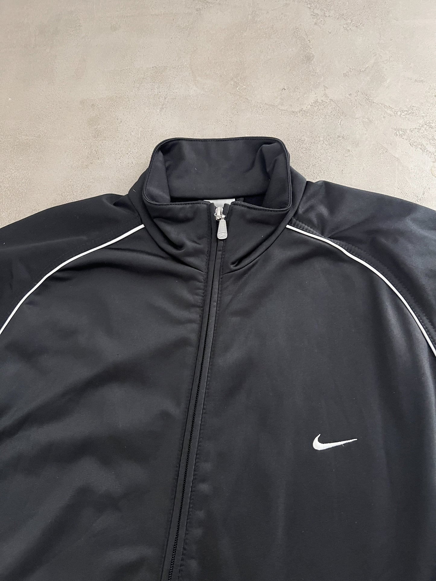 BLACK/GREY NIKE TRACK JACKET - 2000S - L