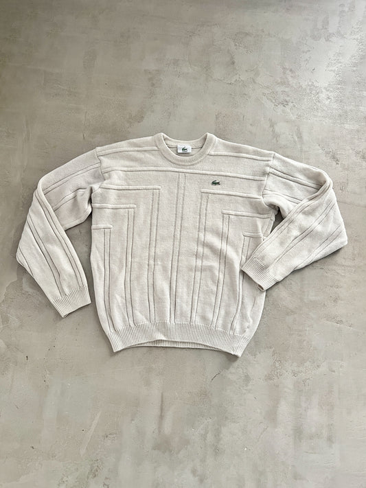 CREME LACOSTE KNIT SWEATER - 2000S - XS/S